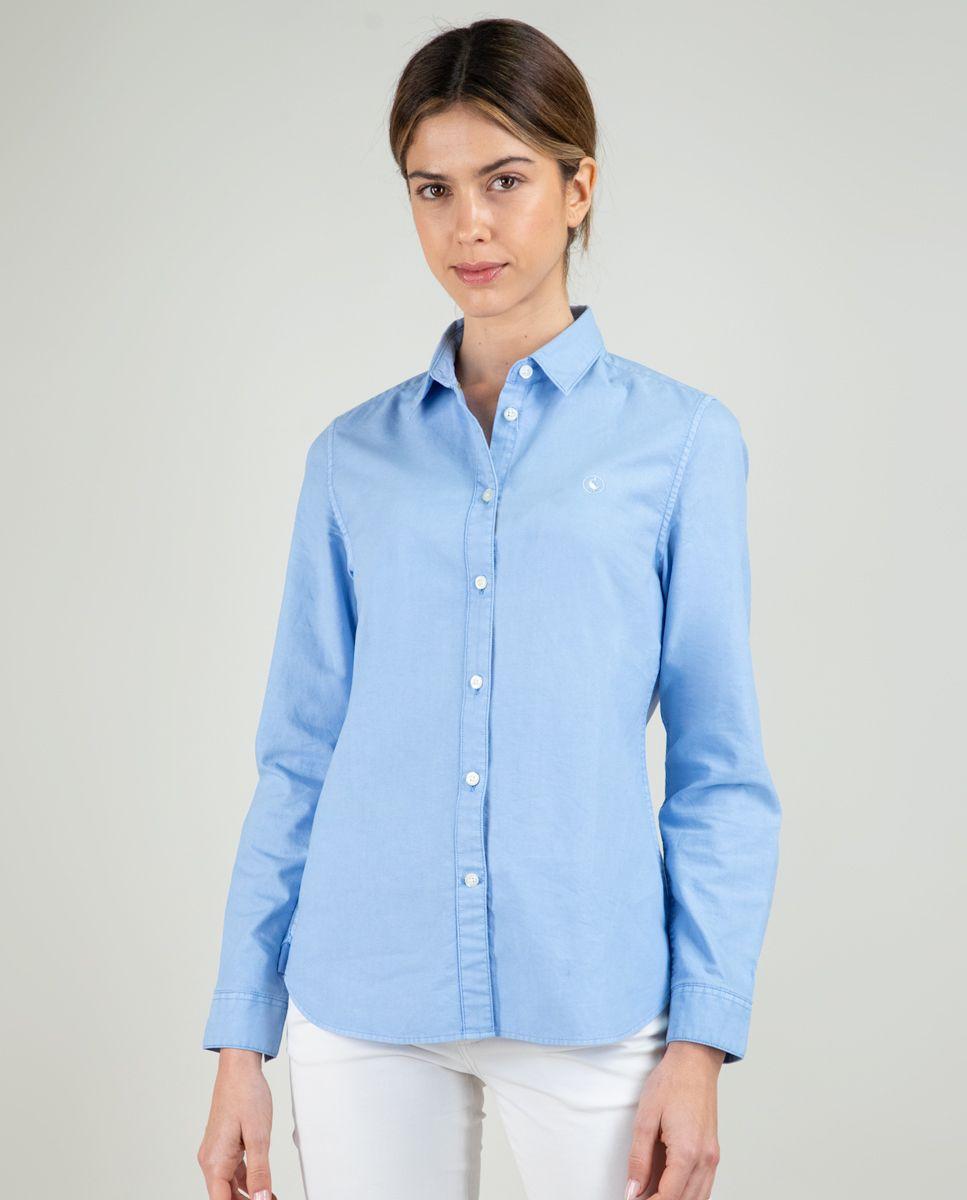 Camisa Algodón Garment Dyed Azul MUJER PV 25-1