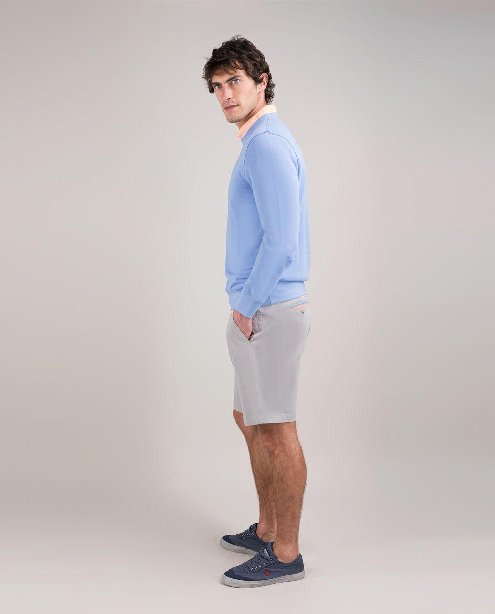 Sudadera Cuello Caja Bordado Celeste HOMBRE PV 25-2