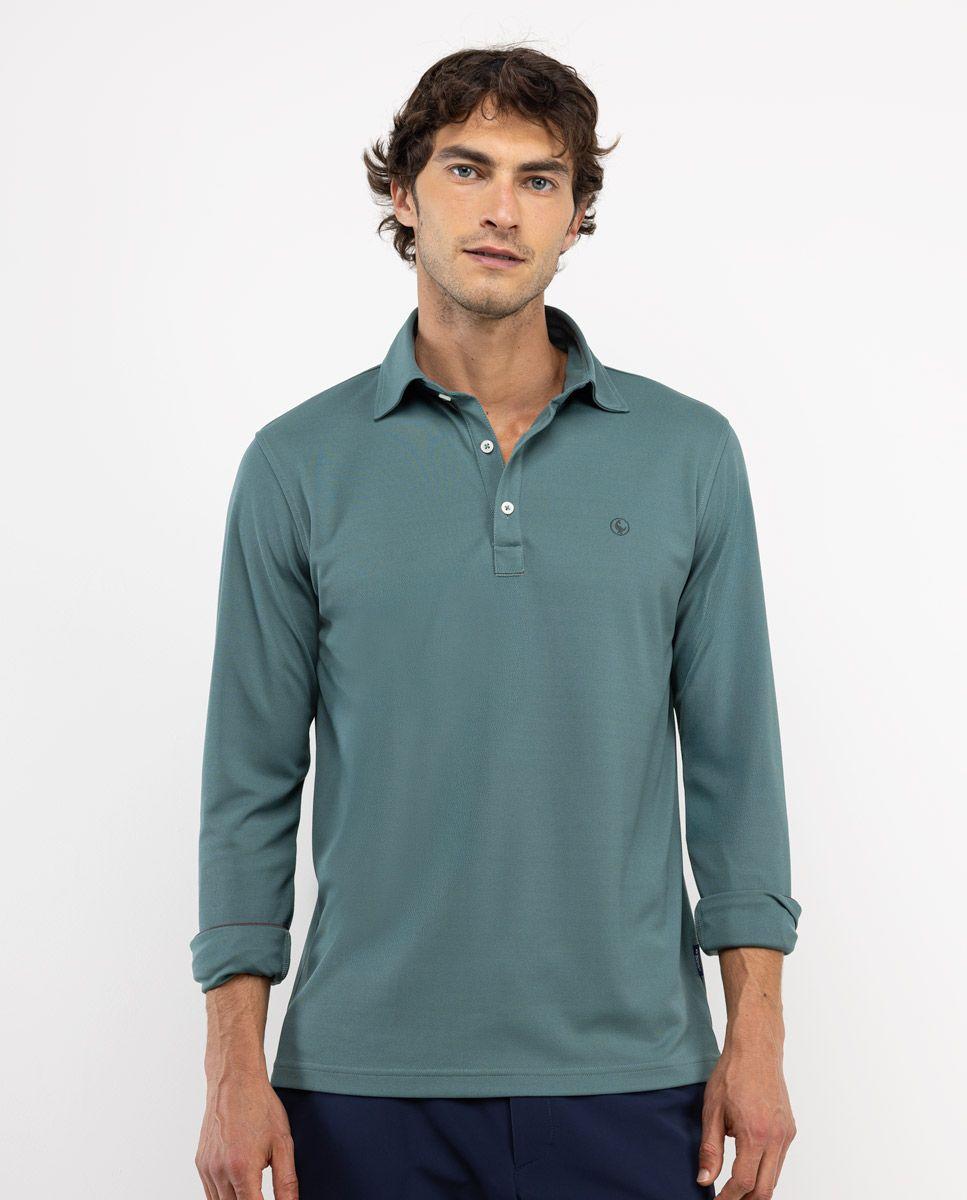 Polo Sepiia Manga Larga Verde HOMBRE OI 25-1