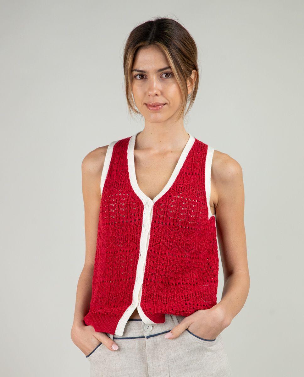 Chaleco Punto Rojo MUJER PV 25-0