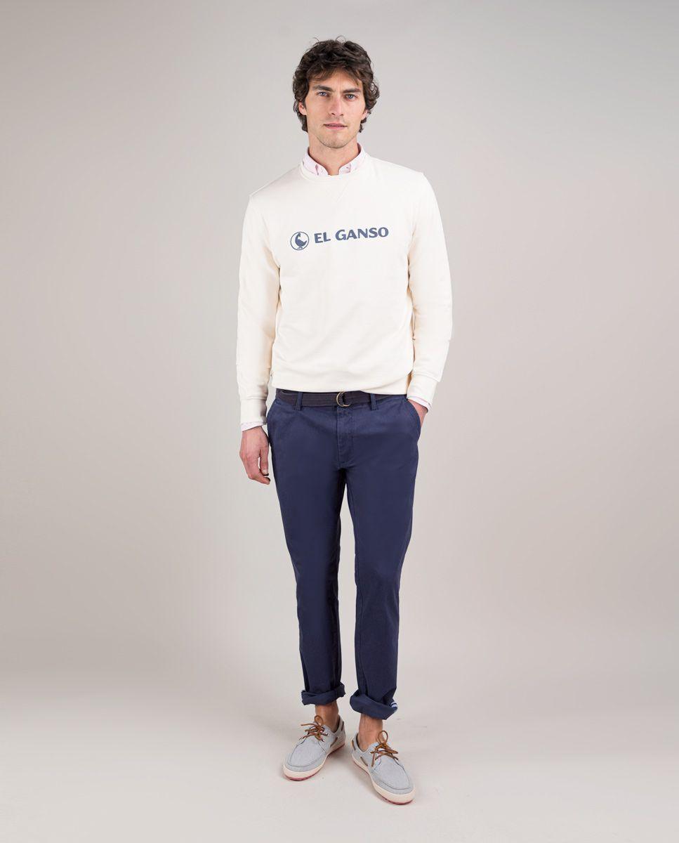 Sudadera Cuello Caja Bordado Crudo HOMBRE PV 25-1