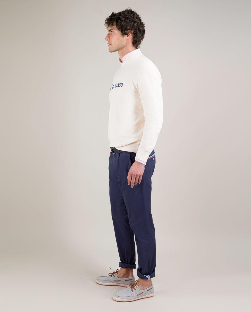 Sudadera Cuello Caja Bordado Crudo HOMBRE PV 25-2