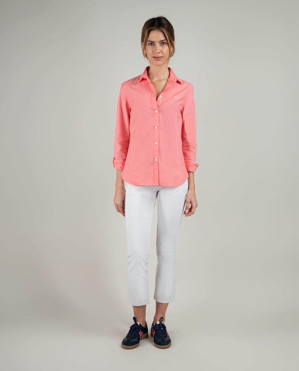 Camisa Algodón Garment Dyed Coral MUJER PV 25-2