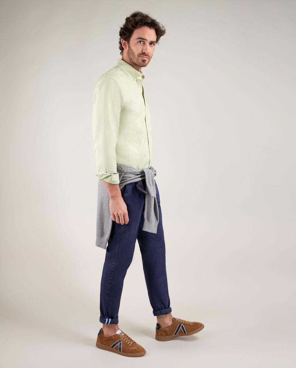 Camisa Algodón Garment Dyed Verde HOMBRE PV 25-2
