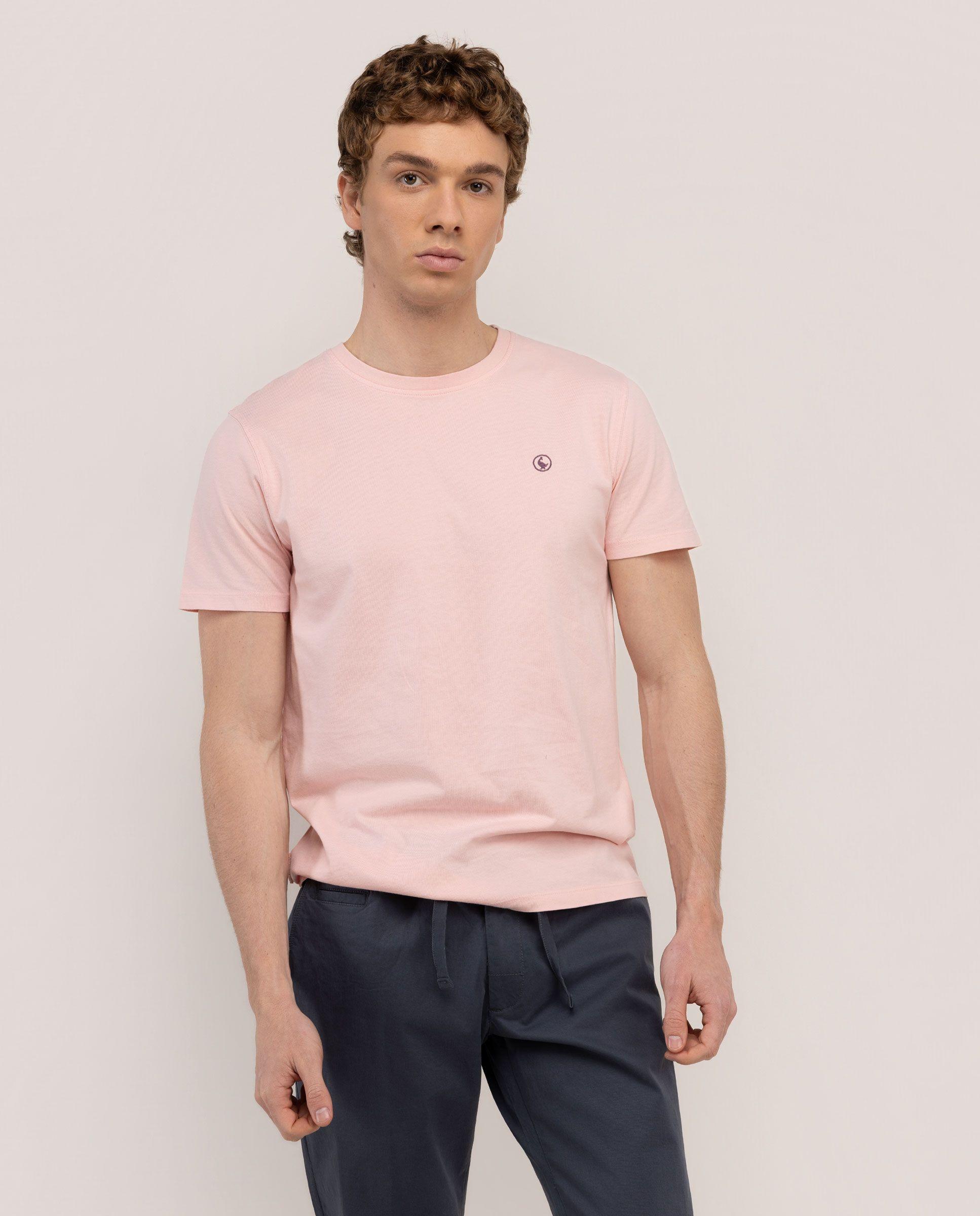 Camiseta Básica Garment Dyed Rosa HOMBRE PV 26-0