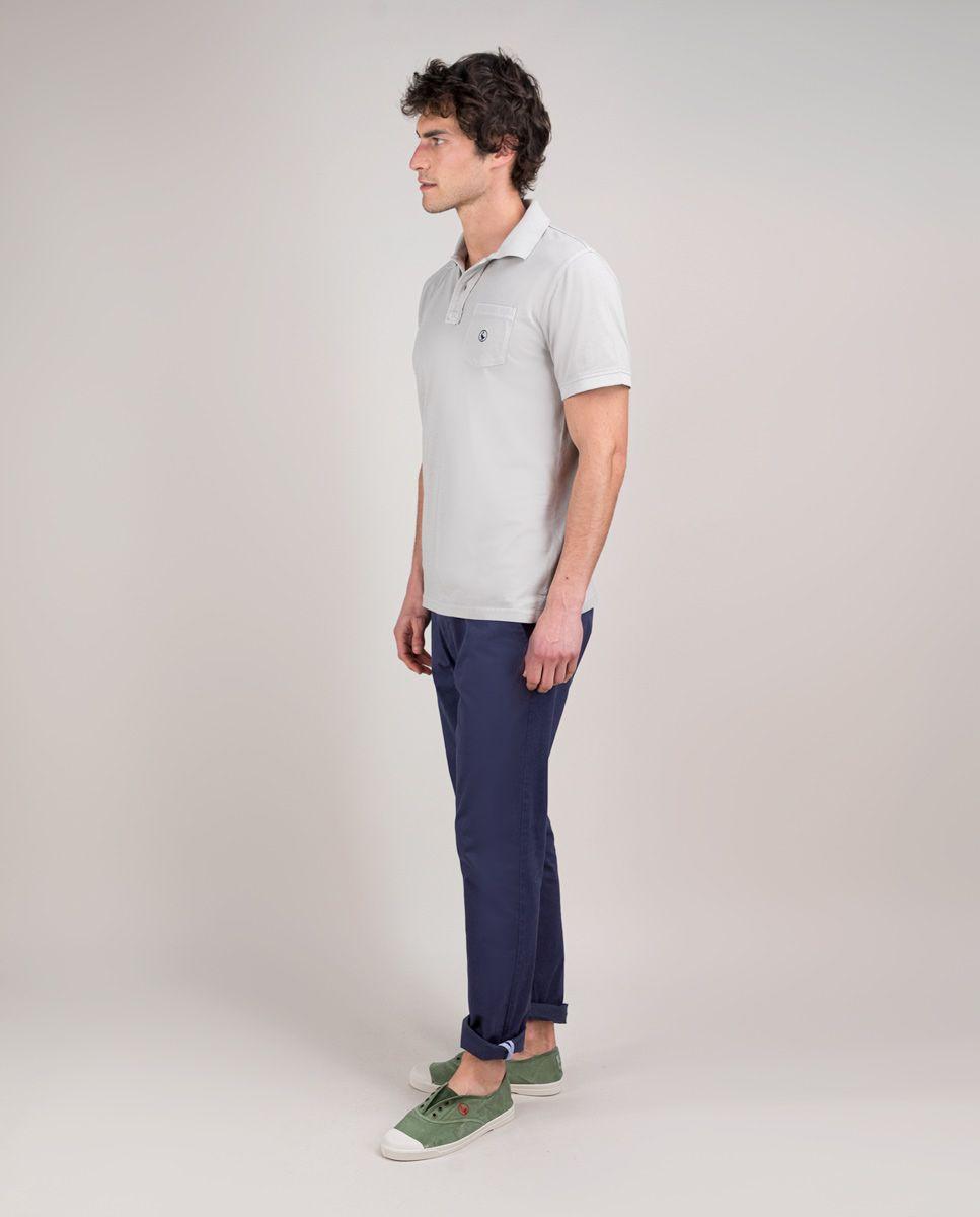 Polo Single Jersey Garment Dyed Gris HOMBRE PV 25-2