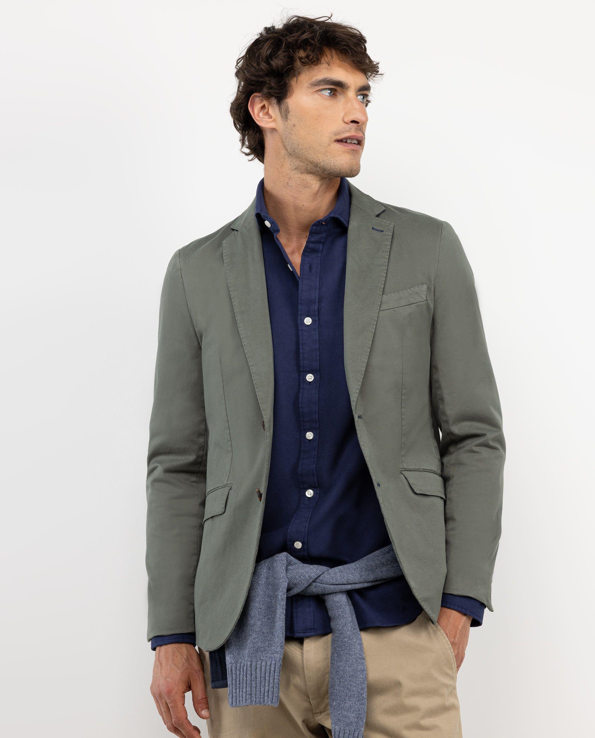 Americana Twill Tinte en Prenda Verde HOMBRE OI 25-1