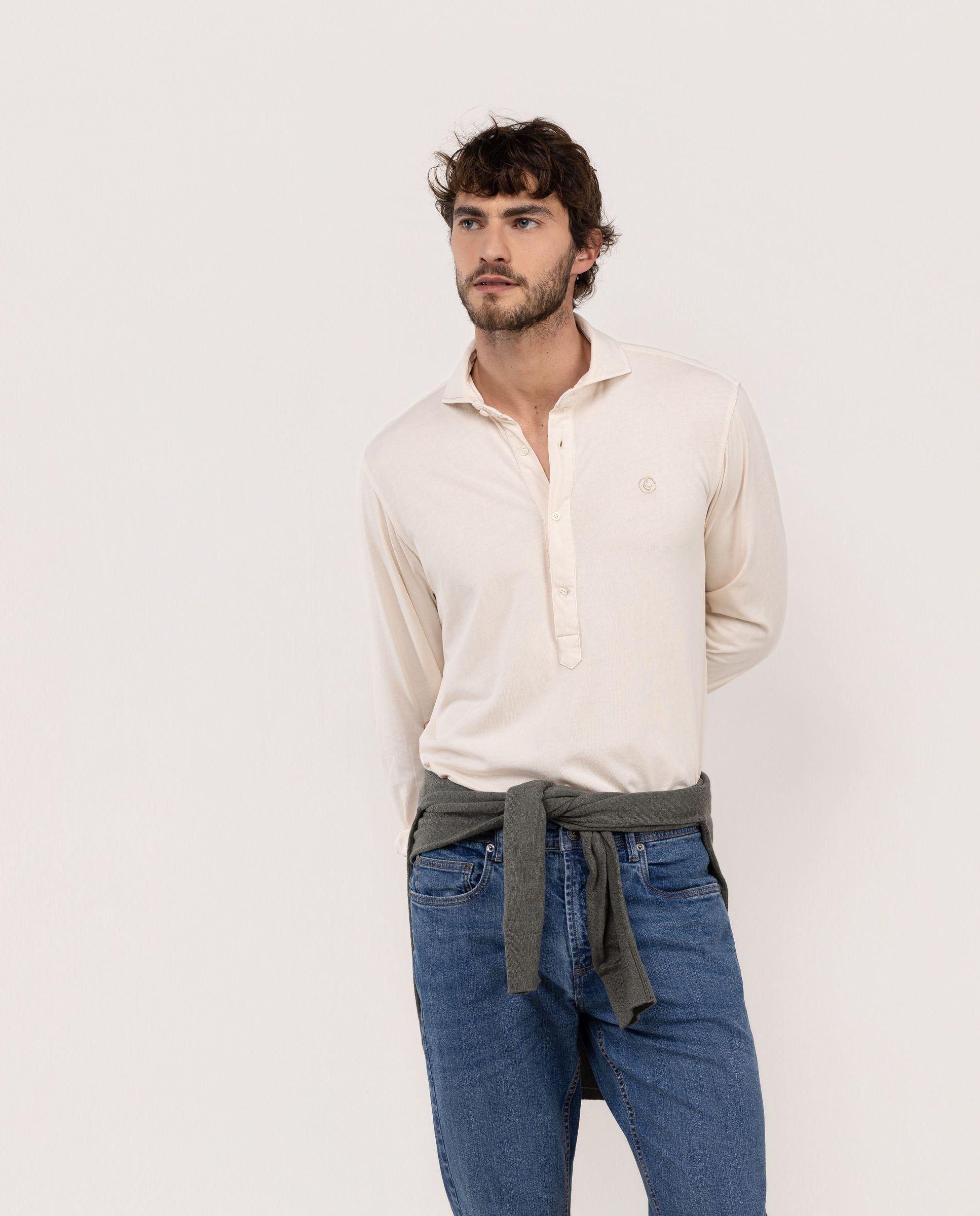 Camisa Polera Single Jersey Beige HOMBRE PV 26-0