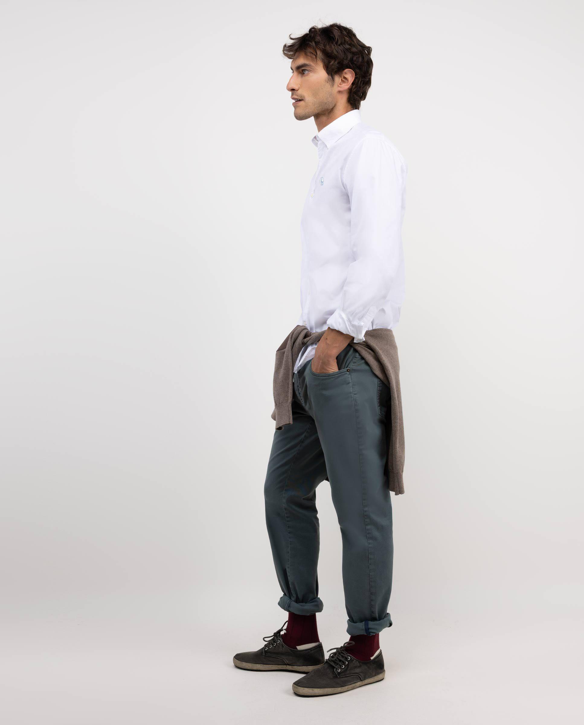 Camisa Algodón Lino Blanca HOMBRE OI 25-2