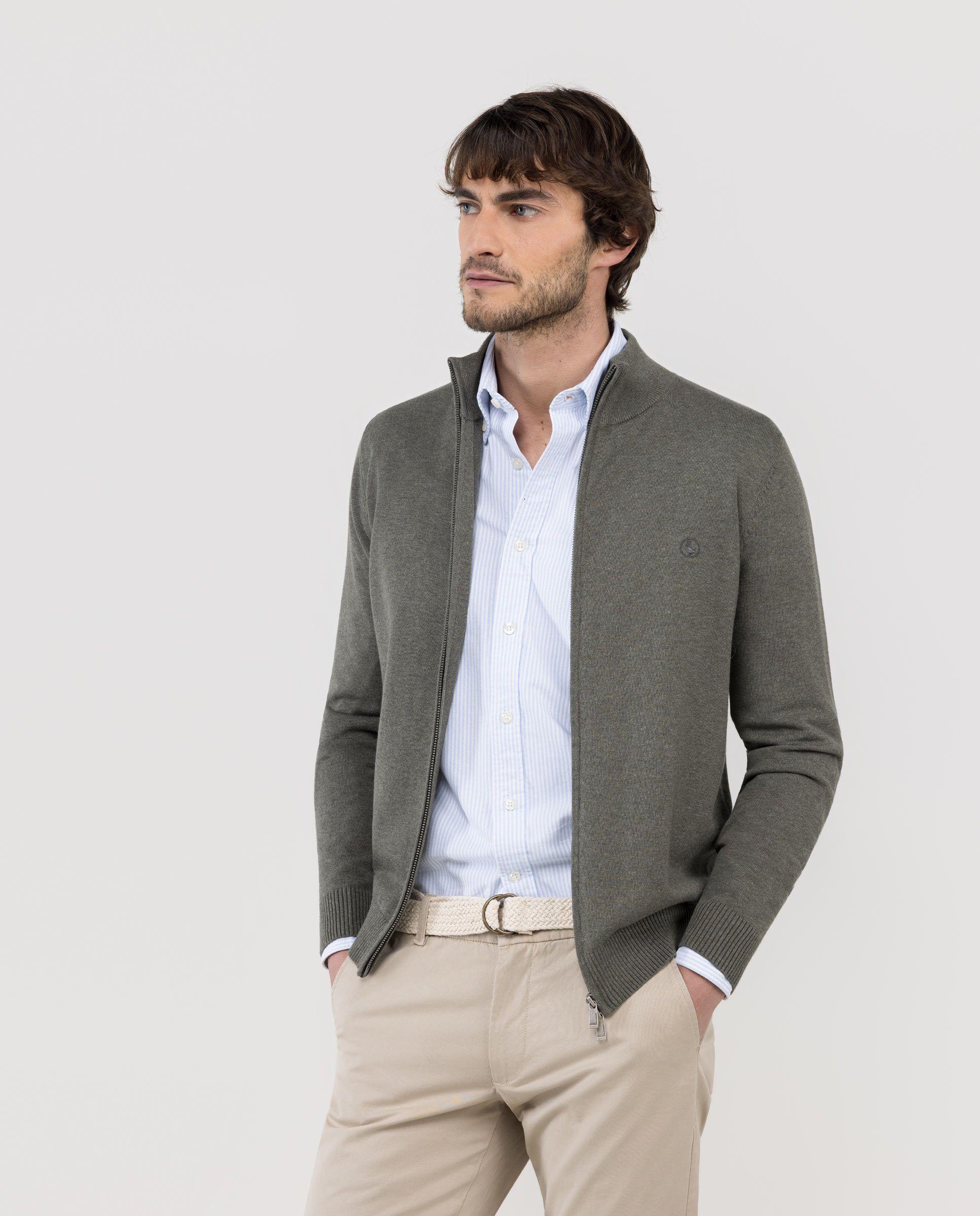 Cárdigan Cremallera Verde HOMBRE PV 26-2