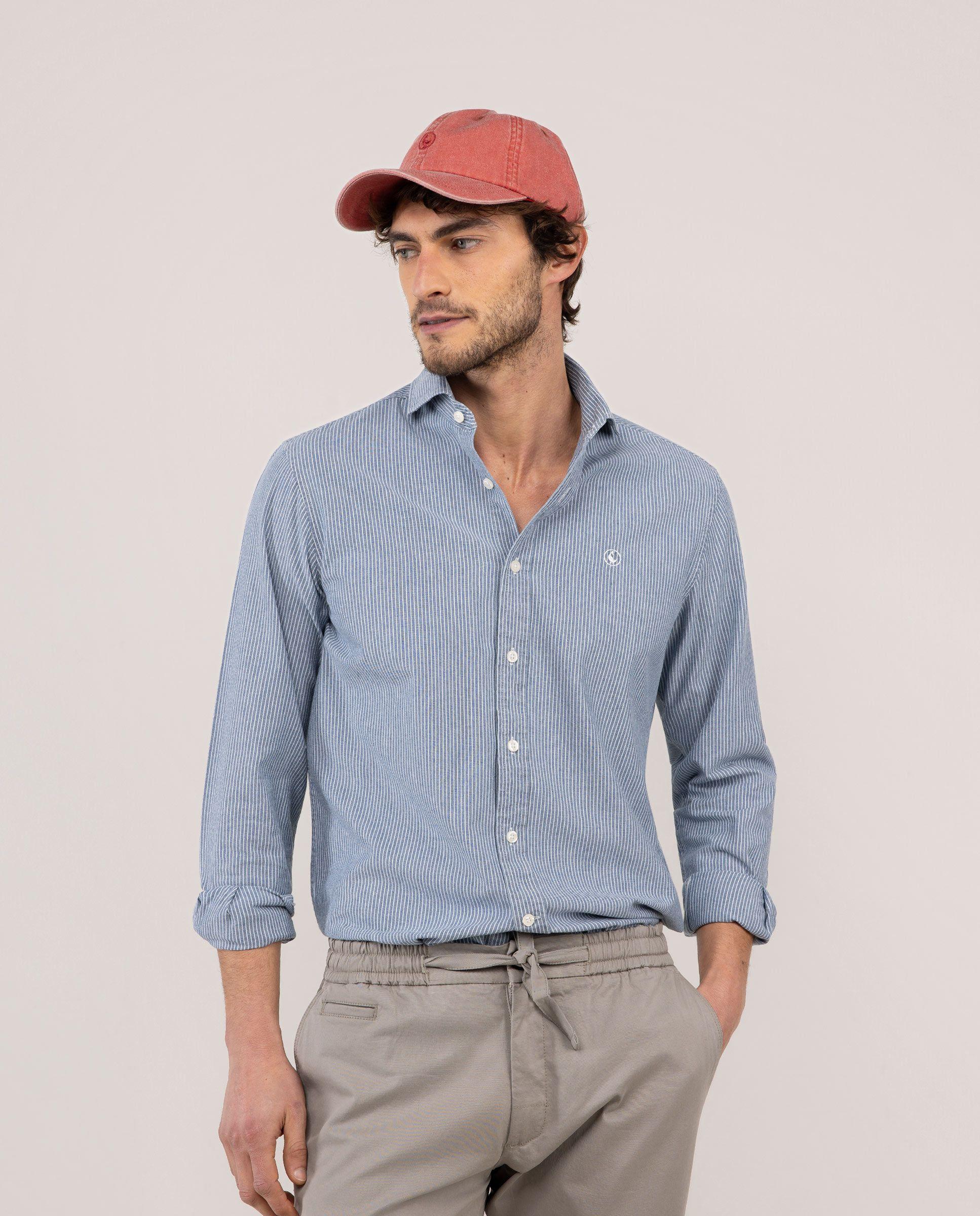 Camisa Denim Raya Bengal Fondo Azul HOMBRE PV 26-1