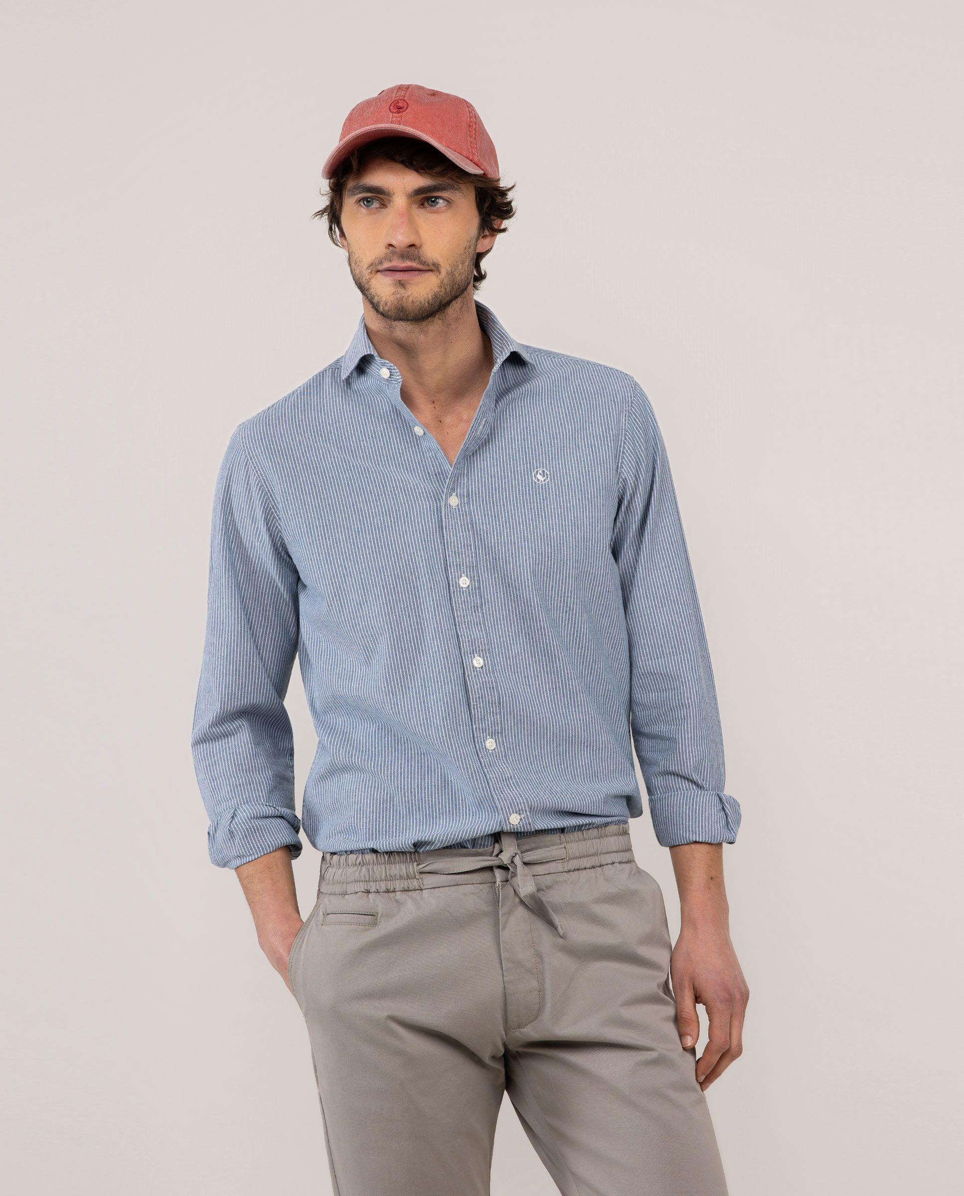 Camisa Denim Raya Bengal Fondo Azul HOMBRE PV 26-2