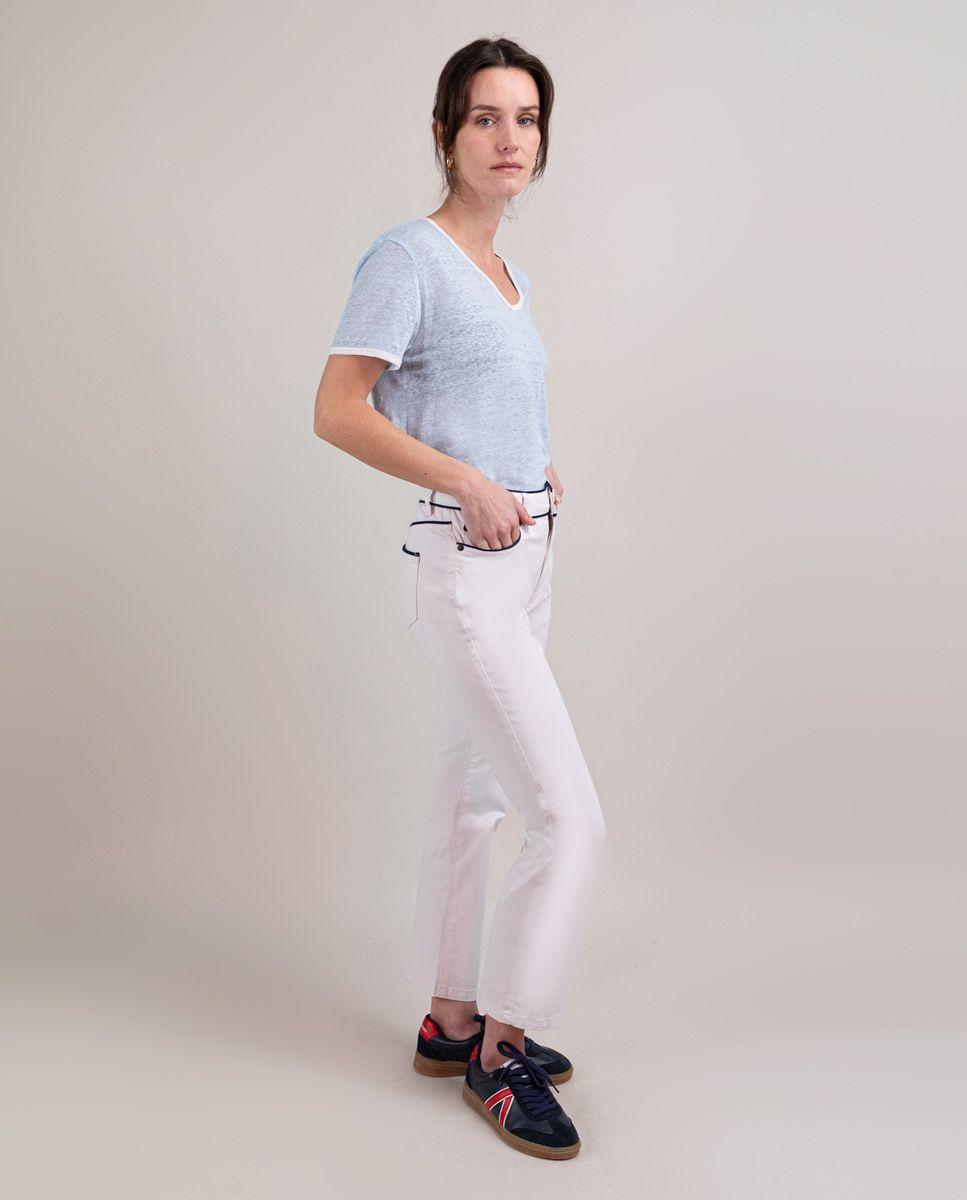 Camiseta Lino Celeste MUJER PV 25-2