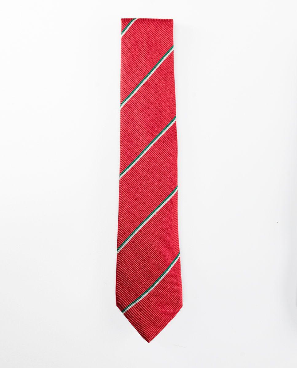 Corbata Seda Rojo Verde-0