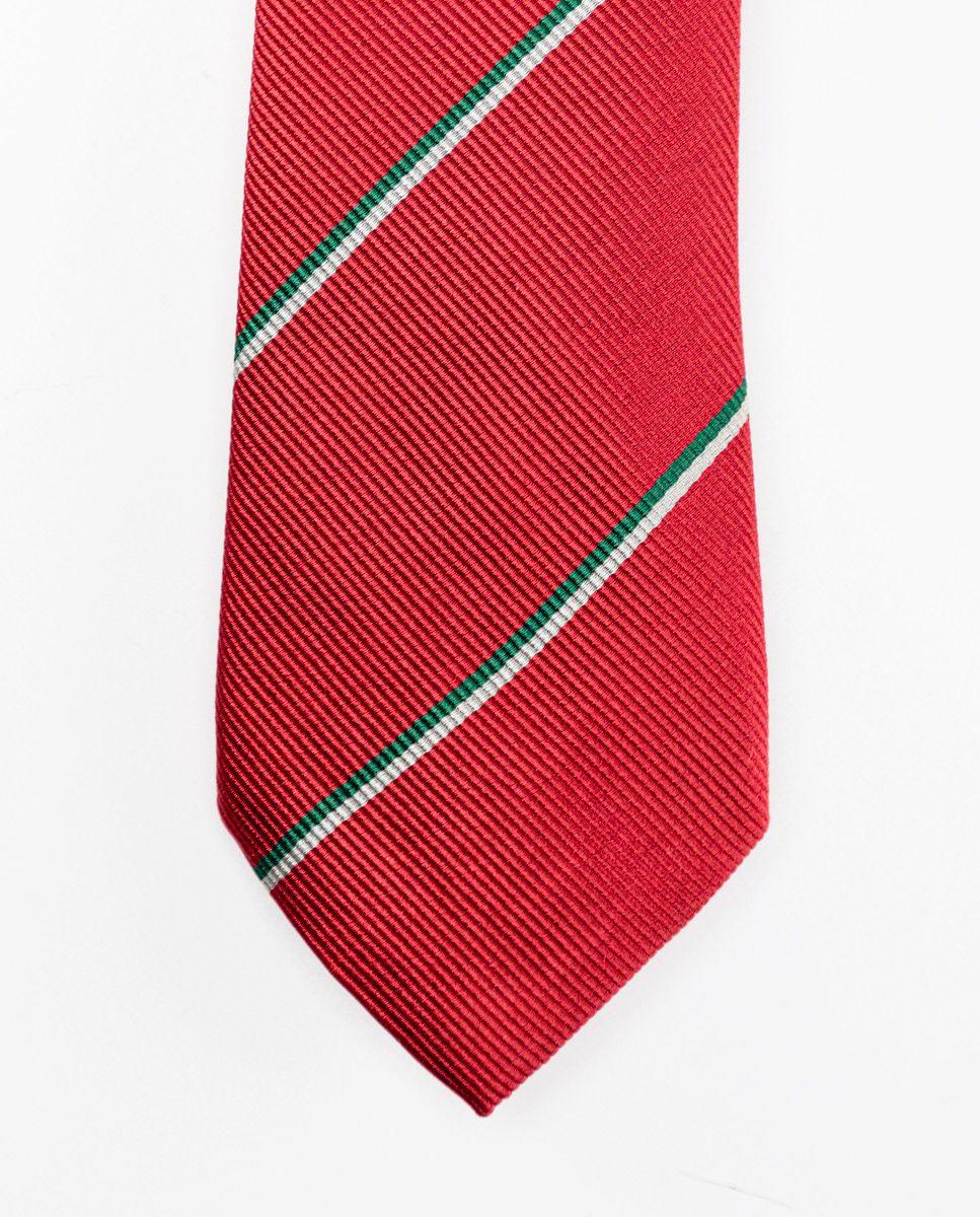 Corbata Seda Rojo Verde-1