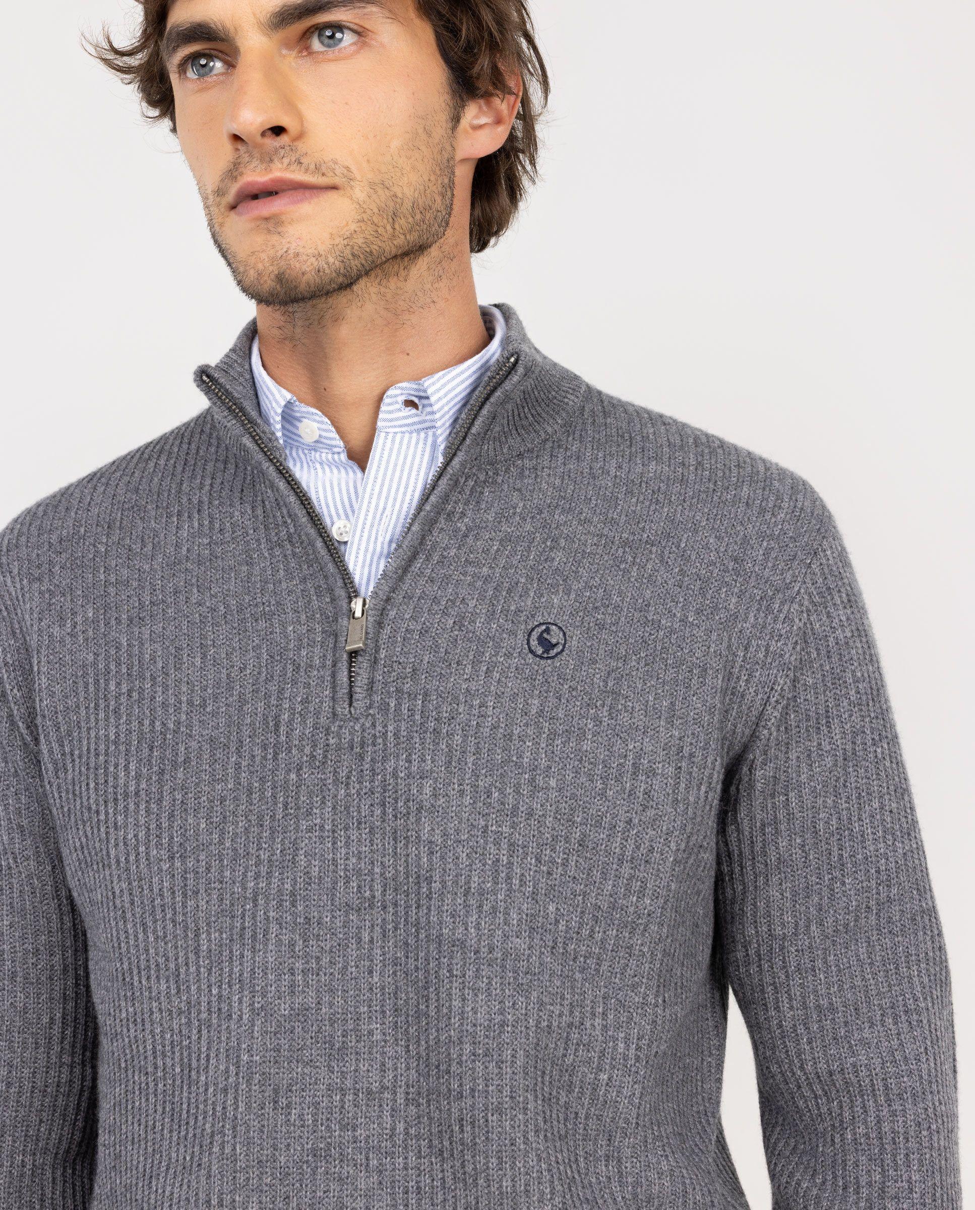 Jersey Cuello Camionero Lana Gris HOMBRE OI 25-3