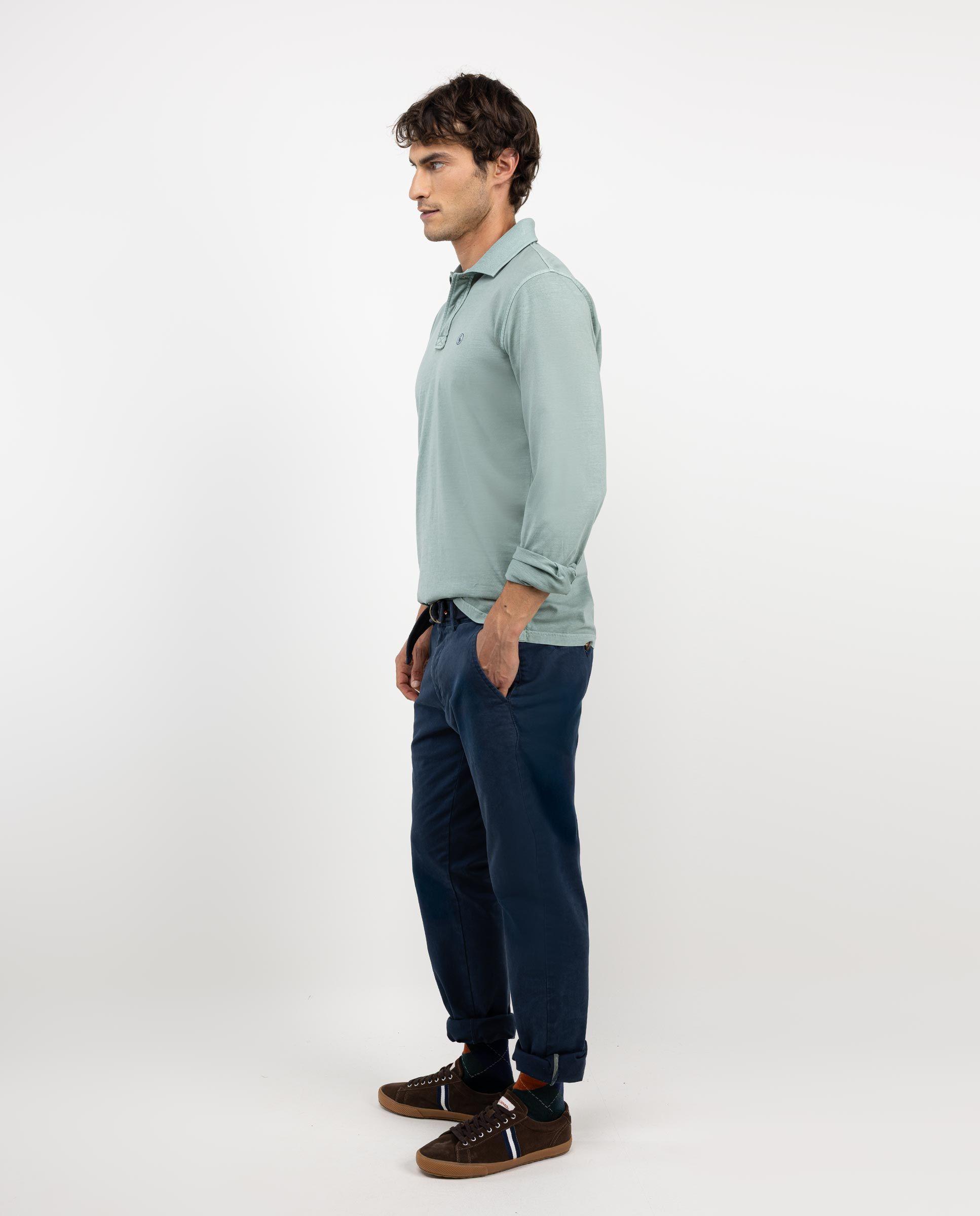 Polo Manga Larga Jersey Menta HOMBRE OI 25-2
