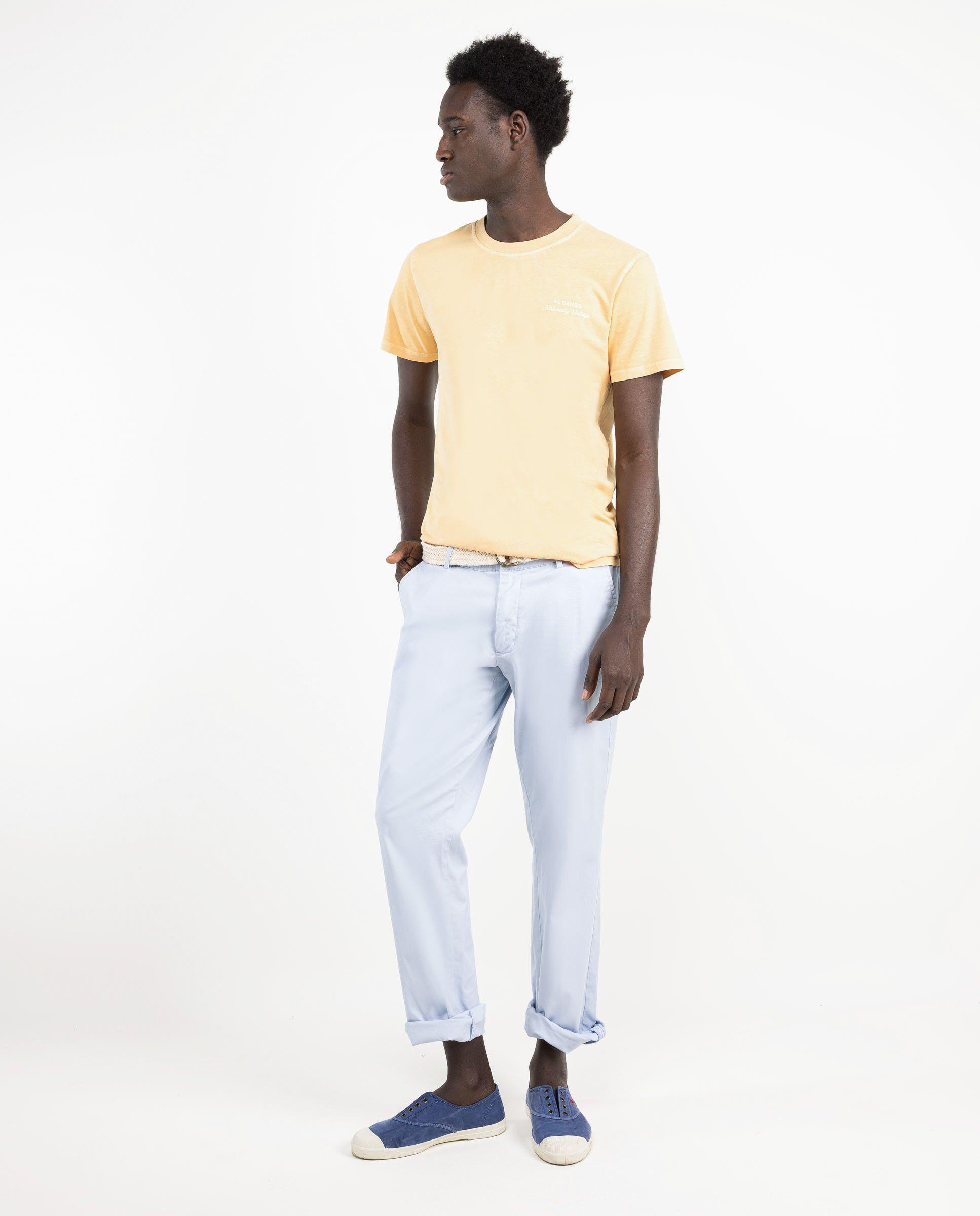 Camiseta Garment Dyed Tinte Natural Amarillo HOMBRE PV 25-1