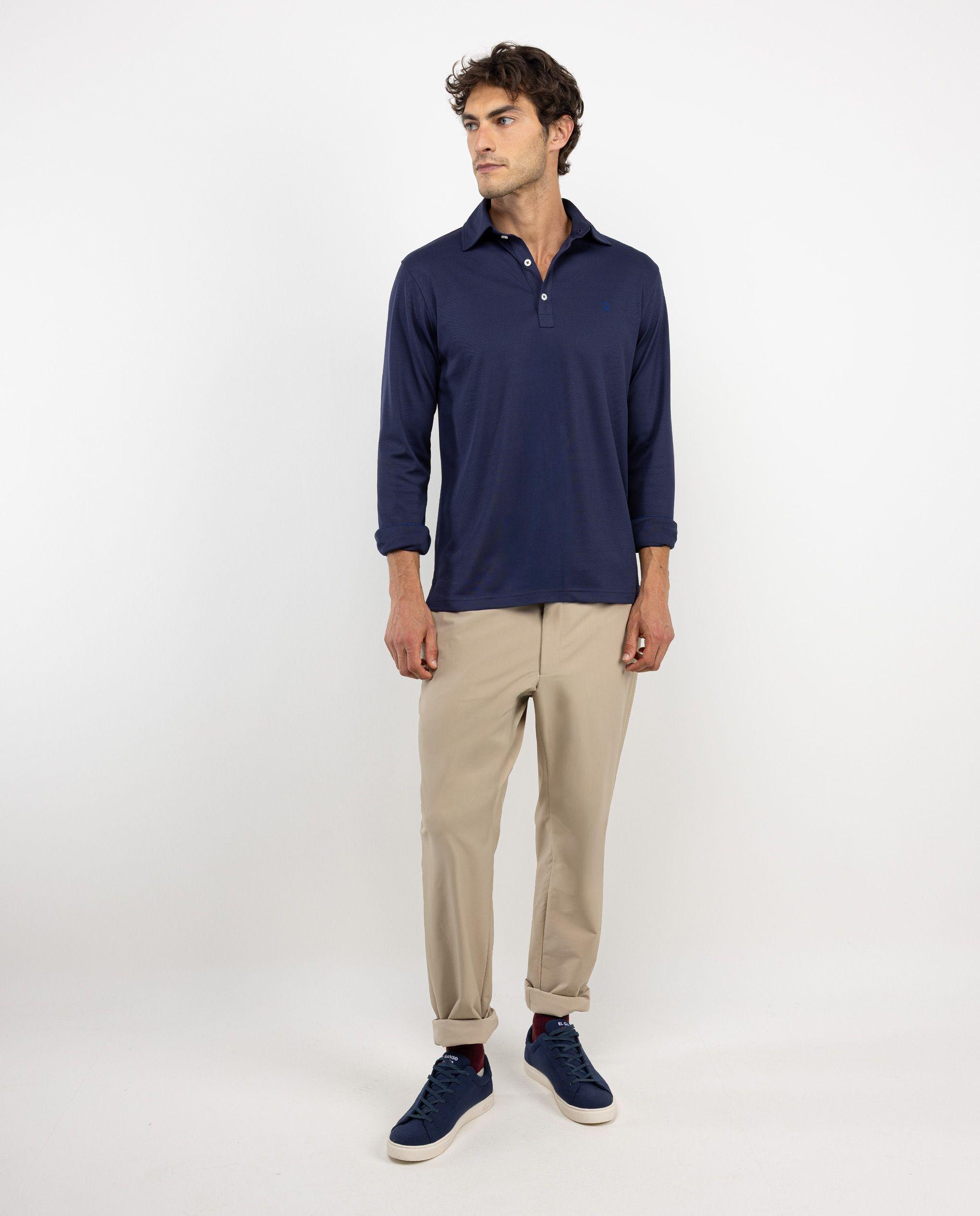 Polo Sepiia Manga Larga Marino HOMBRE OI 25-1