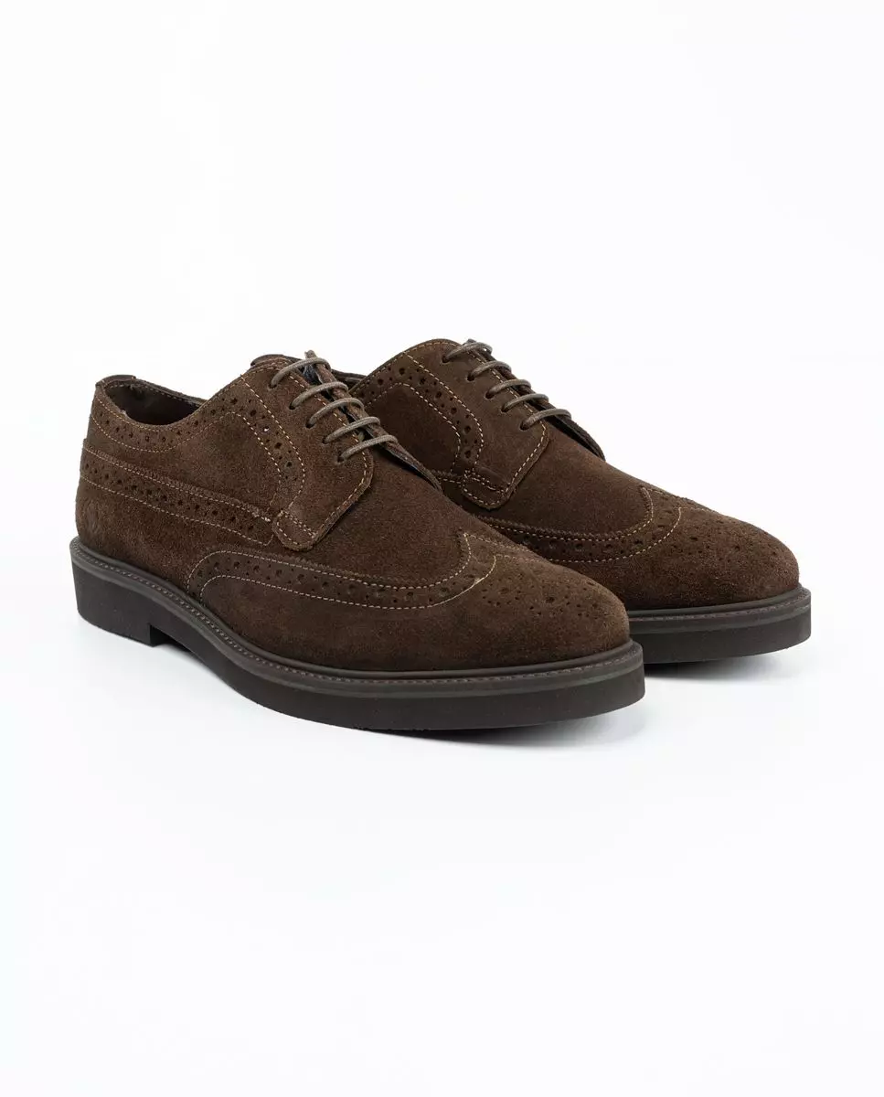 Zapato Oxford Ante Marrón HOMBRE OI 25-2