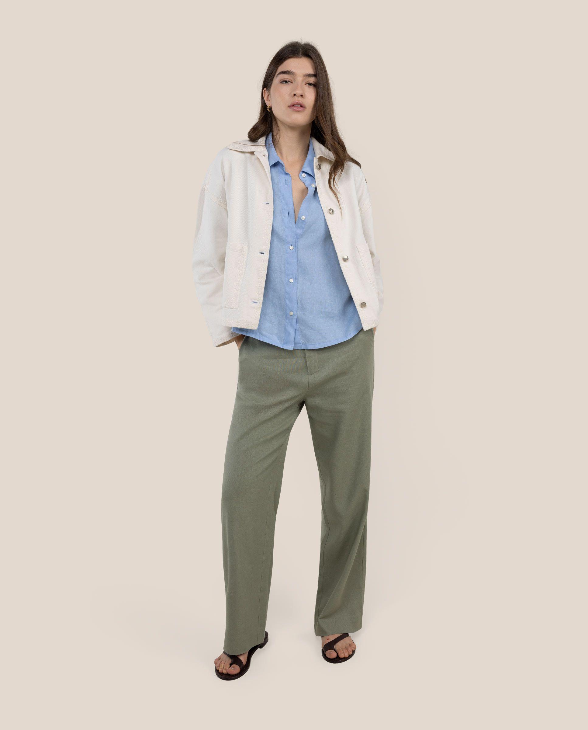 Sobrecamisa Olivia Twill Bordados Crudo MUJER PV 26-2