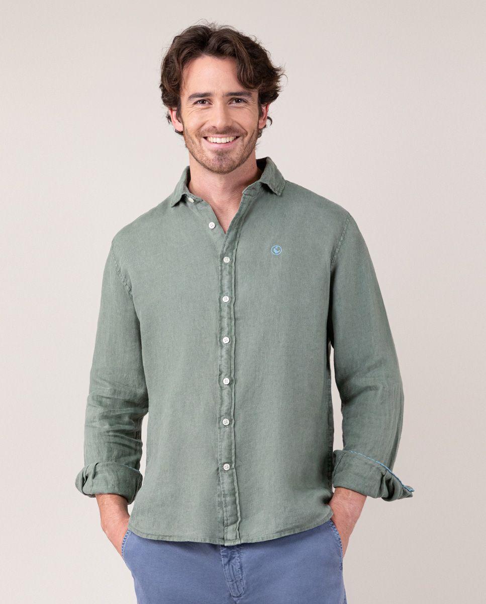 Camisa Lino Verde Oscuro LATAM HOMBRE OI 24-0