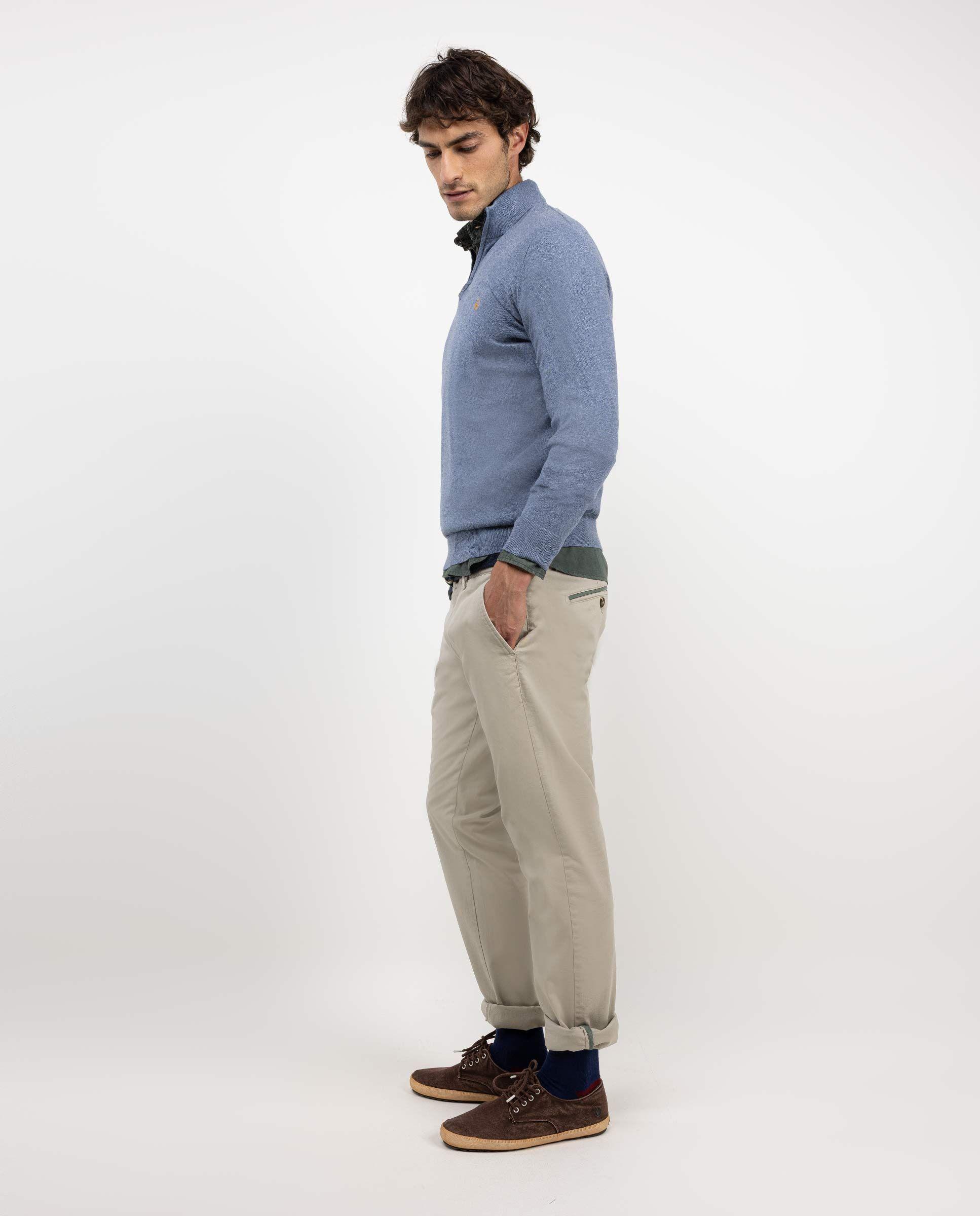 Jersey Cuello Camionero Azul Medio HOMBRE OI 25-2