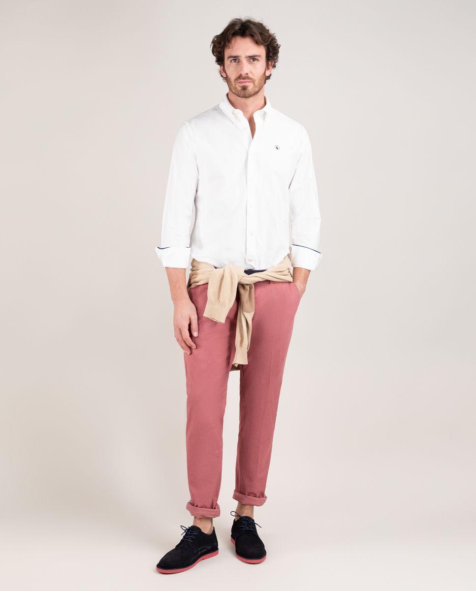 Camisa Algodón Garment Dyed Blanco HOMBRE PV 25-1