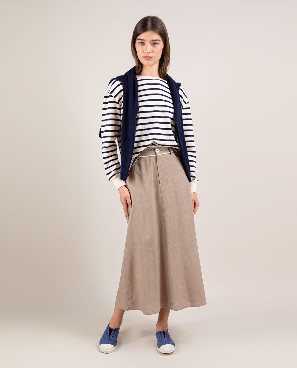 Falda Lino Kaki MUJER PV 25-0