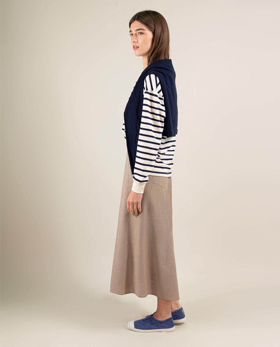 Falda Lino Kaki MUJER PV 25-2