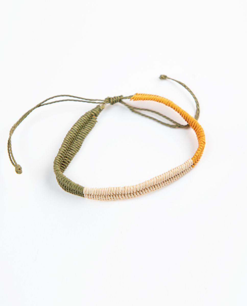 Pulsera Tricolor Mostaza Crudo Kakhi-0