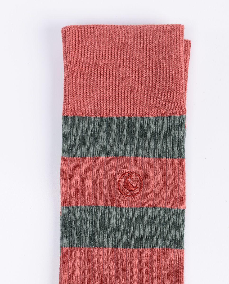Calcetín Algodón Canalé Rayas Rojo UNISEX PV 26-1