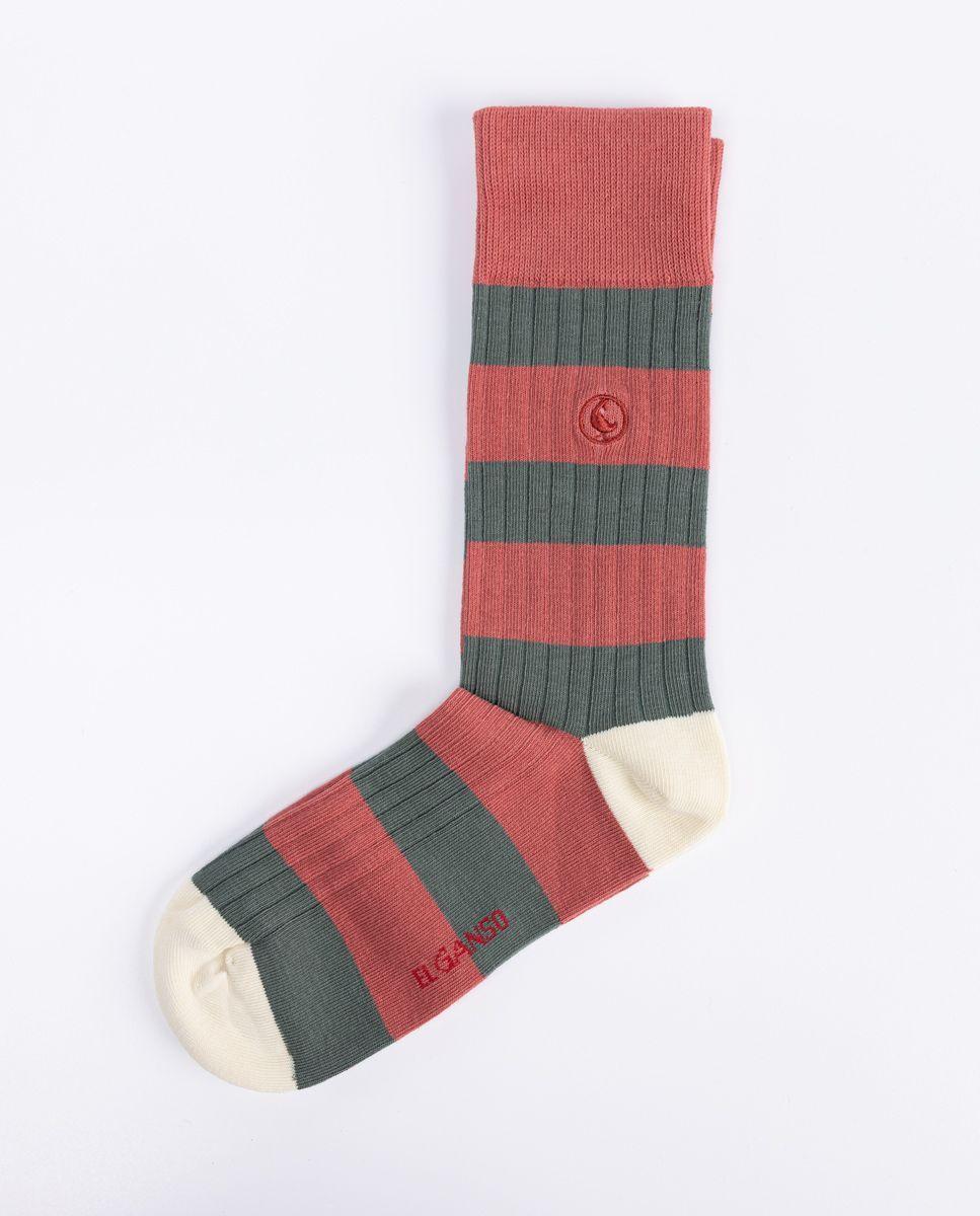 Calcetín Algodón Canalé Rayas Rojo UNISEX PV 26-2