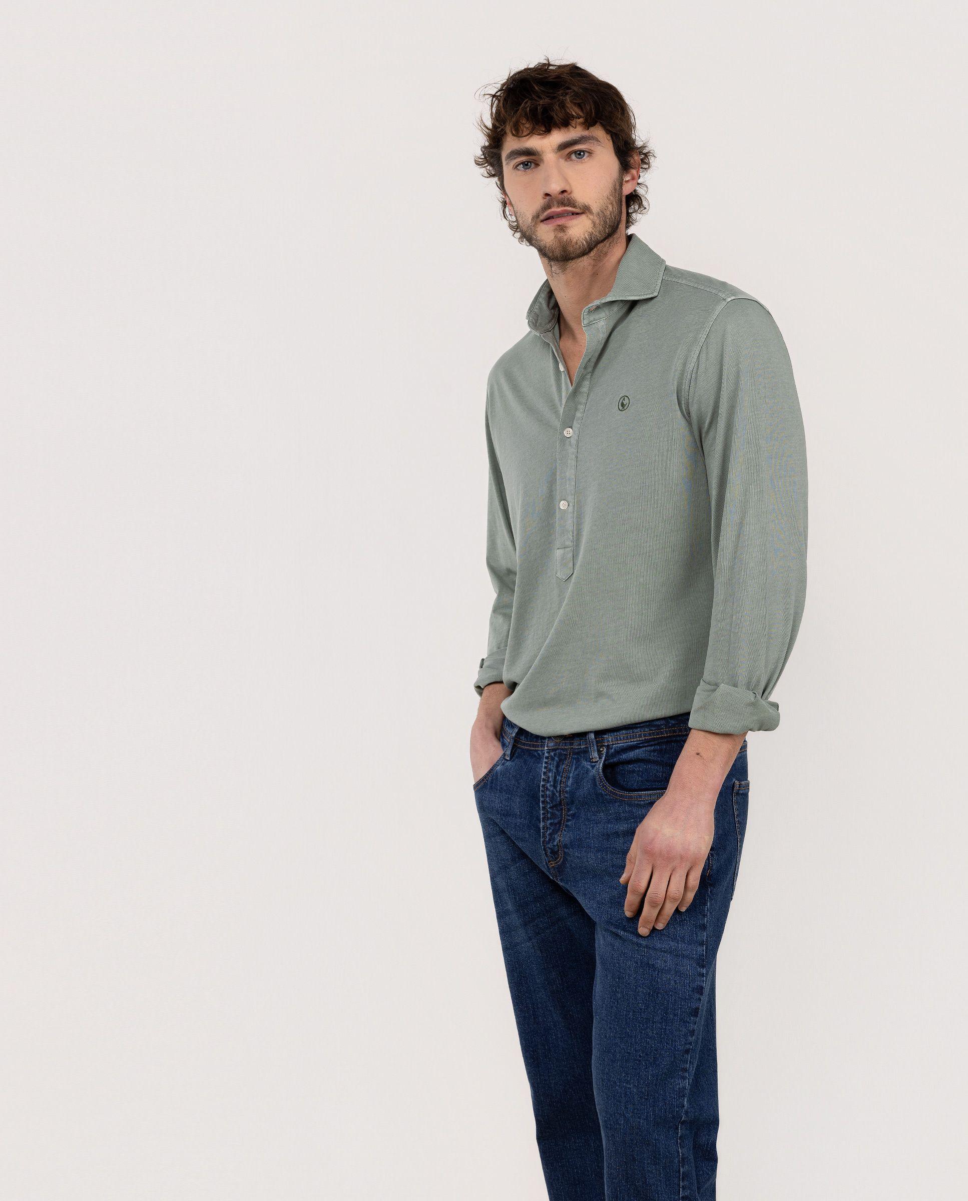 Camisa Polera Single Jersey Verde HOMBRE PV 26-2