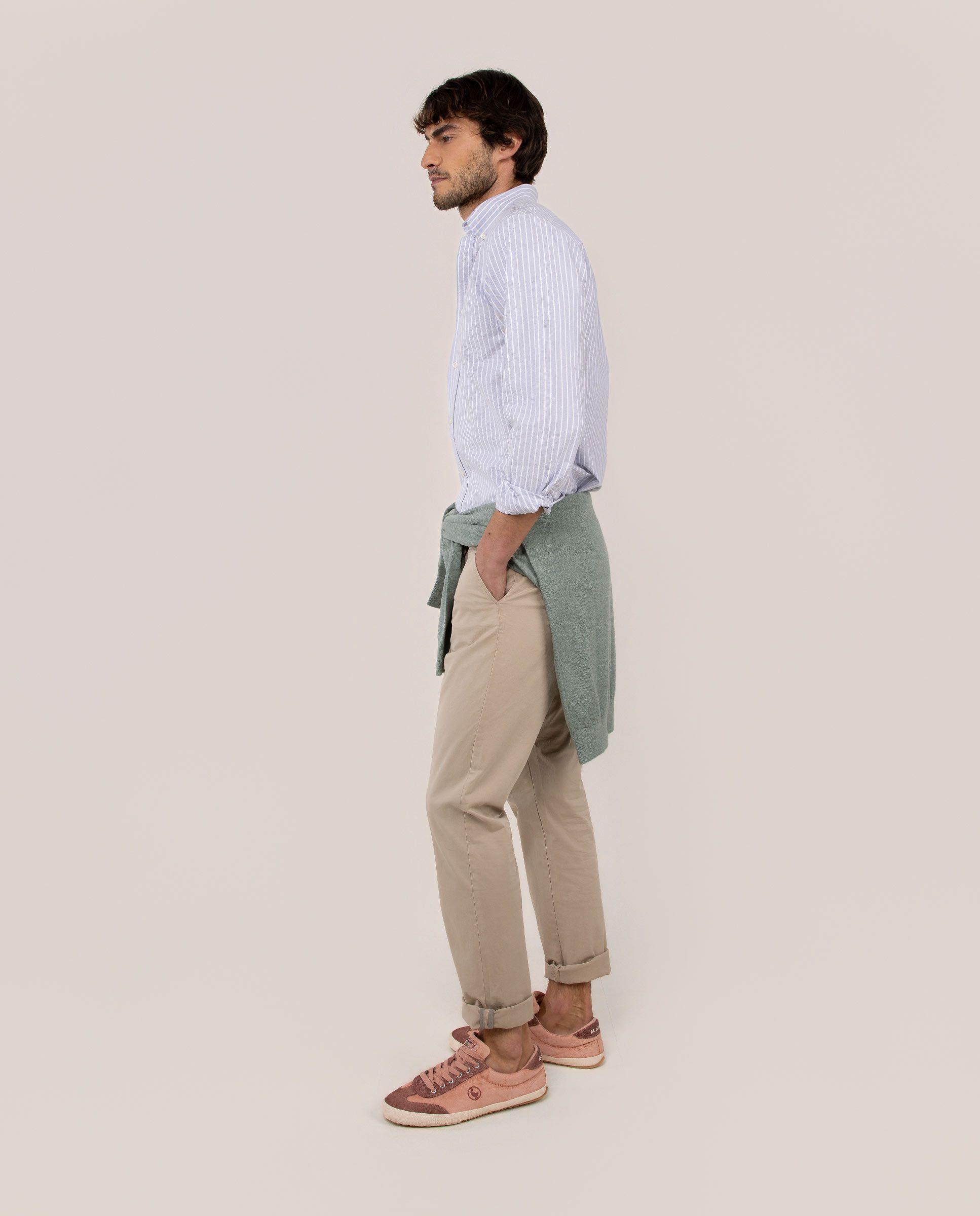 Camisa Oxford Butcher Button Down Azul Medio HOMBRE PV 26-2