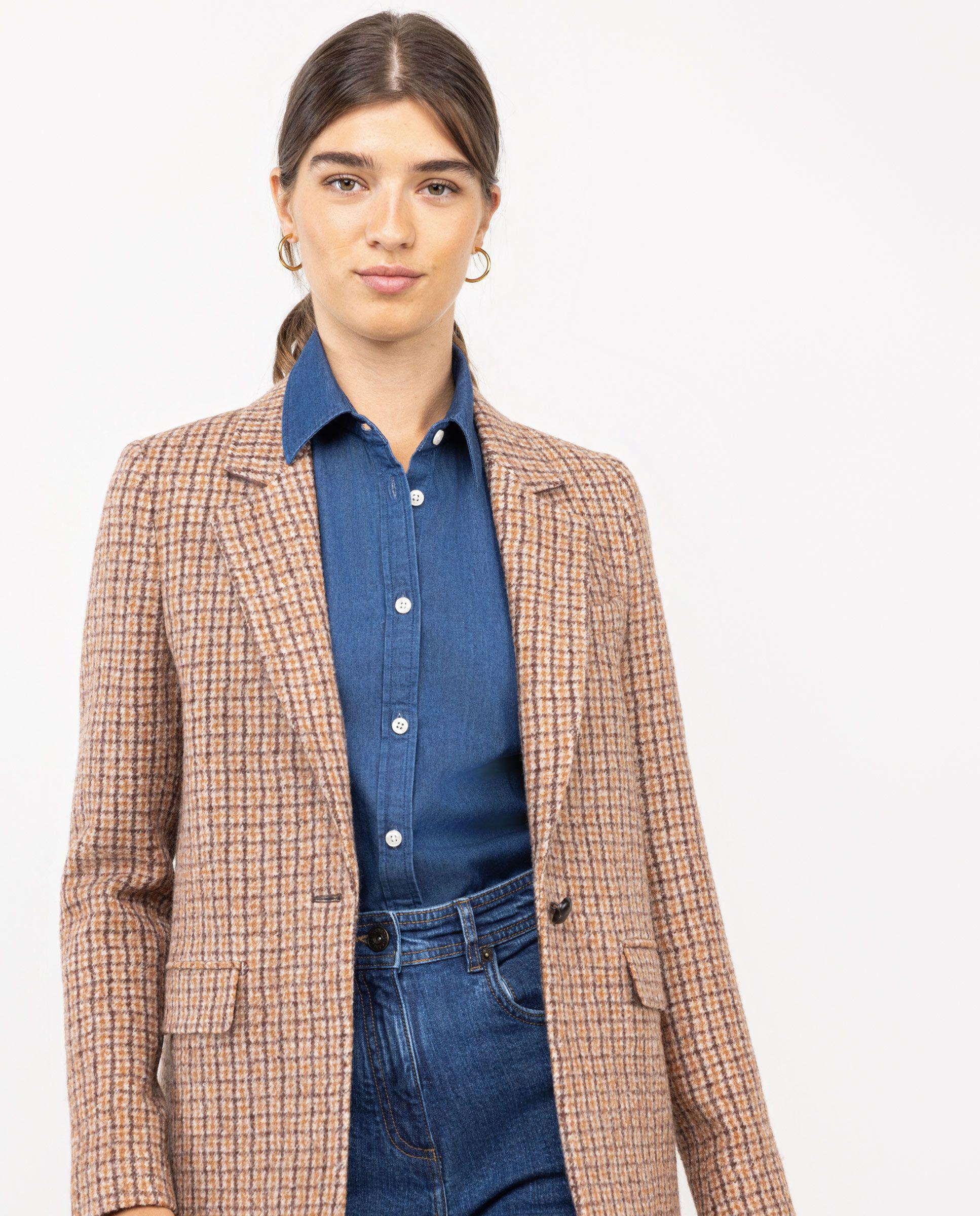 Americana Cuadro Especial Beige MUJER OI 25-2