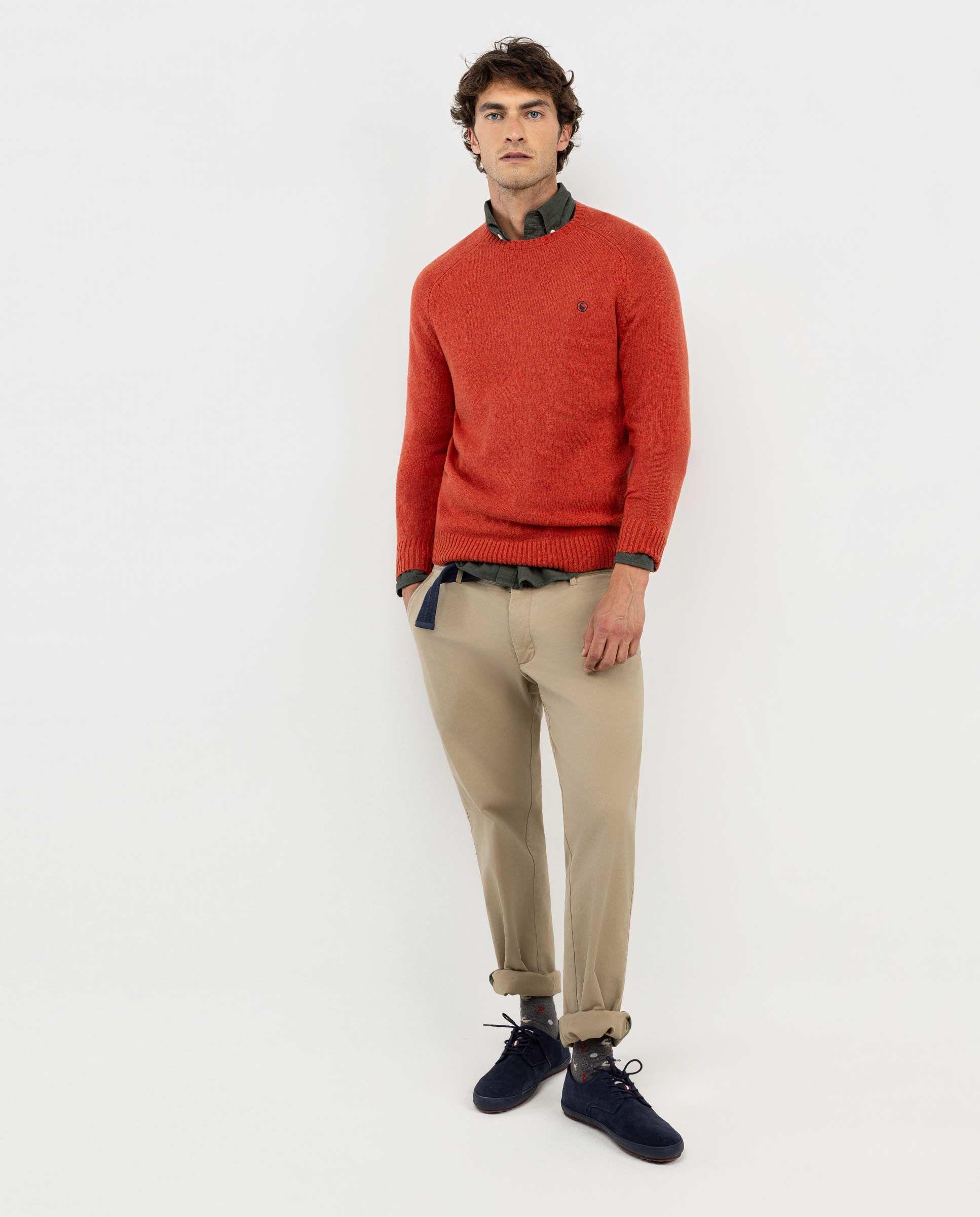 Jersey Merino Cuello Caja Naranja HOMBRE OI 25-0