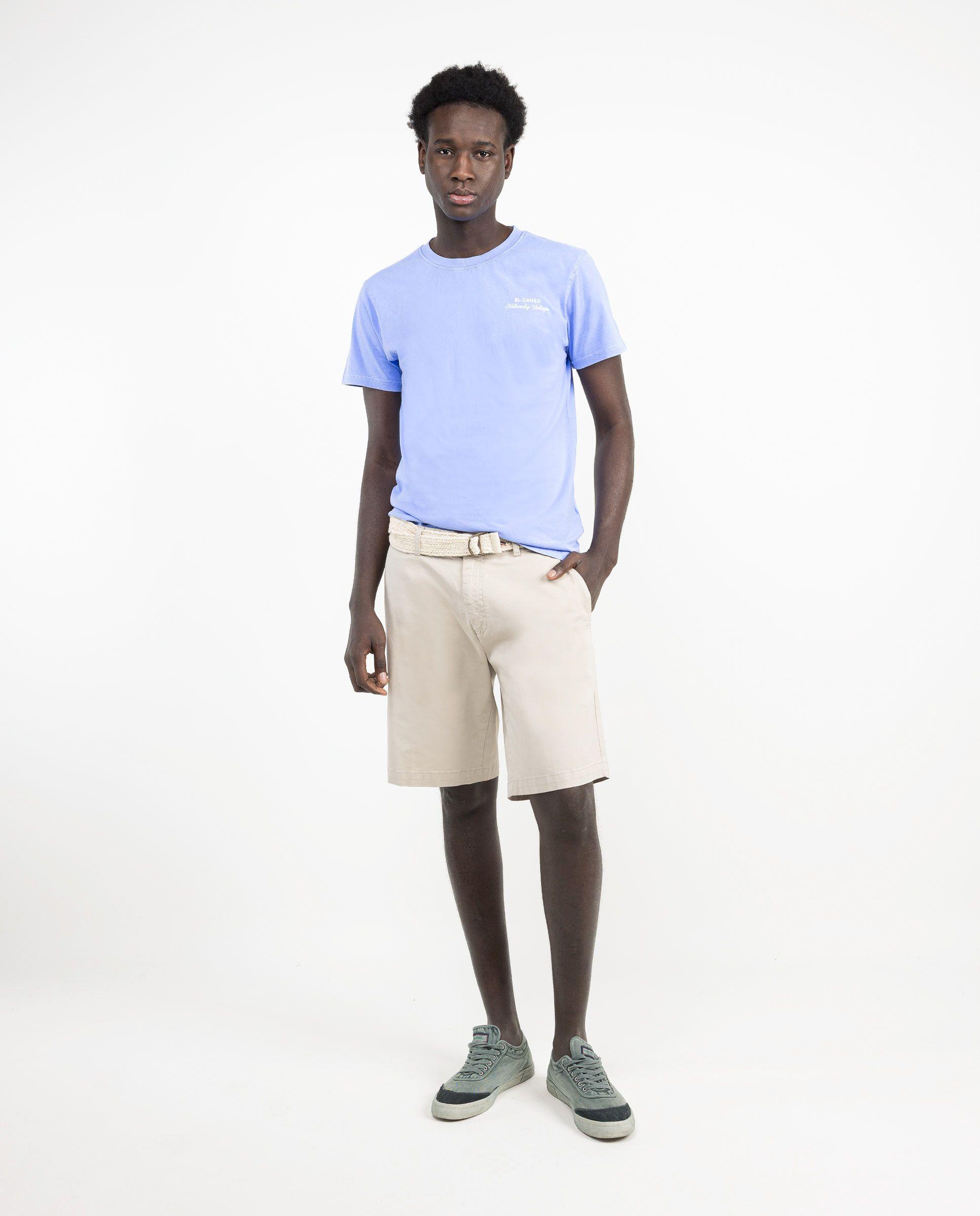 Camiseta Garment Dyed Tinte Natural Azul HOMBRE PV 25-0