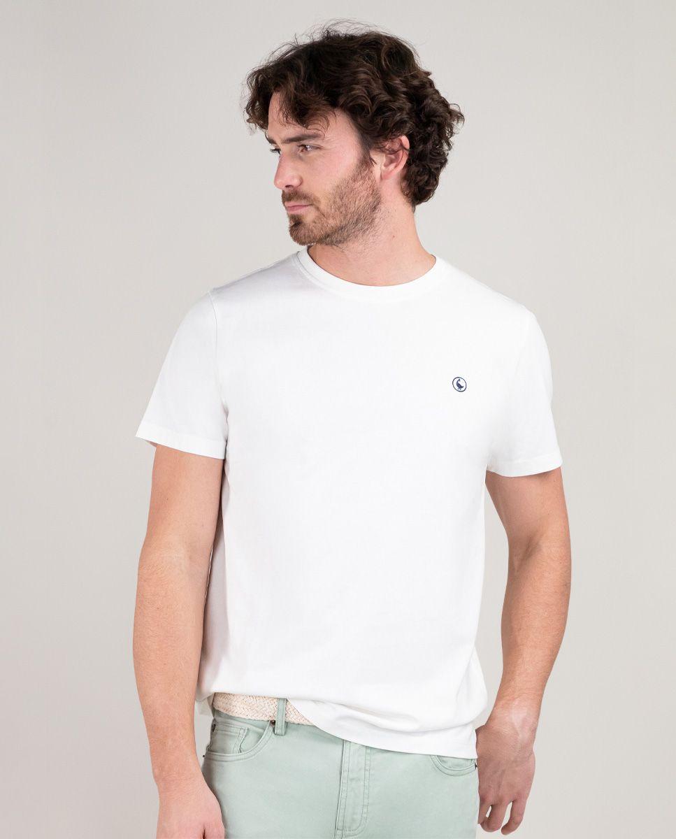 Camiseta Cuello Caja Garment Dyed Blanco HOMBRE PV 25-0