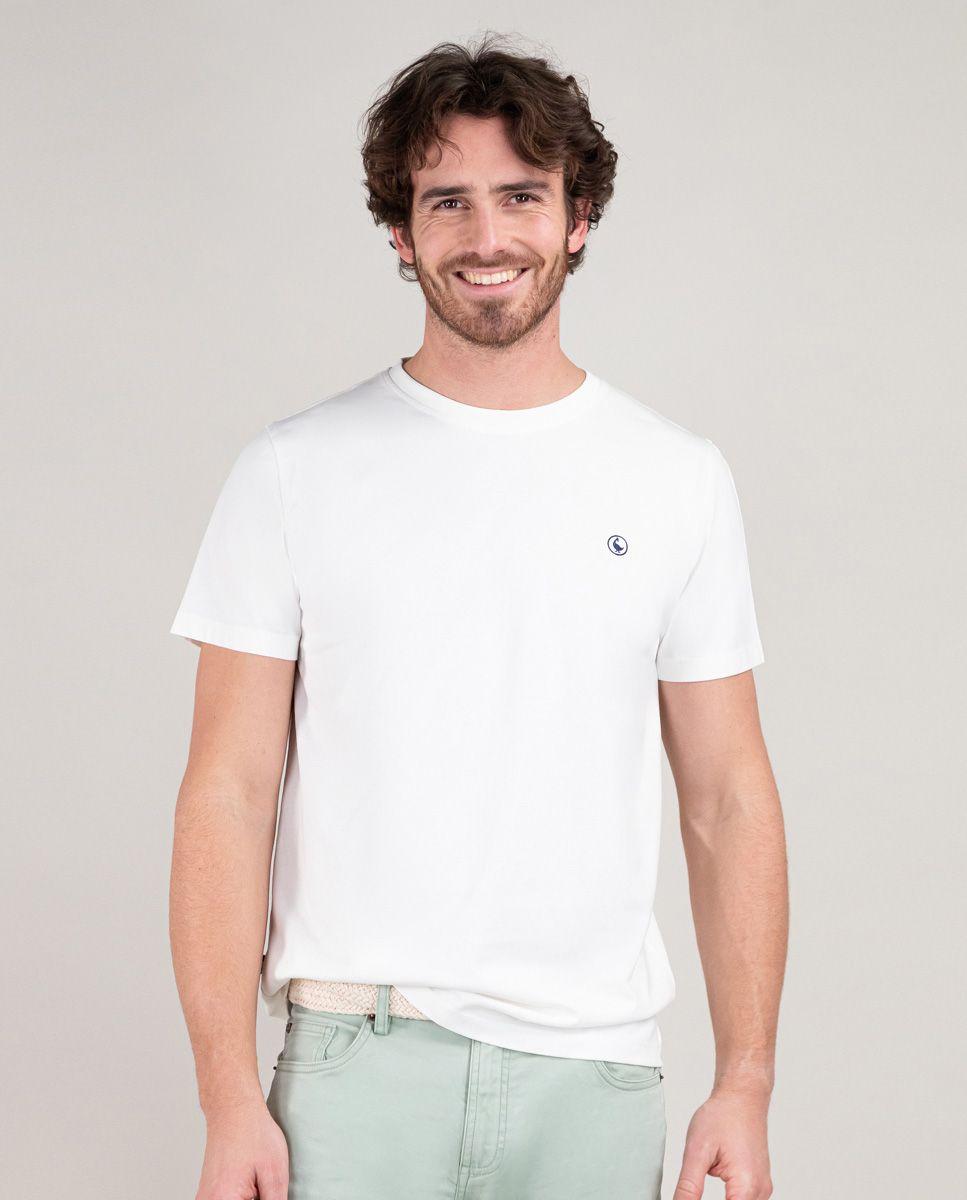 Camiseta Cuello Caja Garment Dyed Blanco HOMBRE PV 25-1