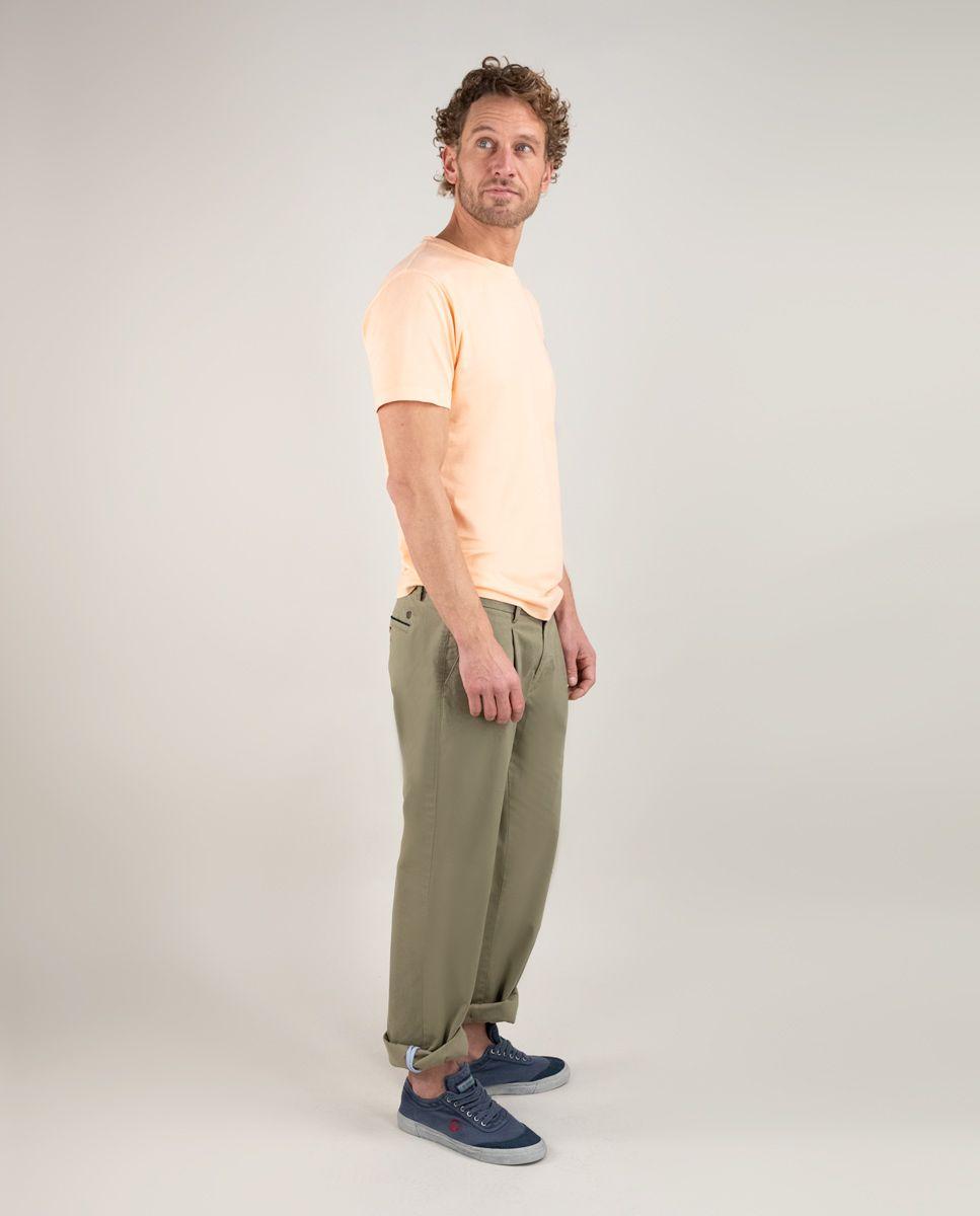 Camiseta Cuello Caja Garment Dyed Naranja HOMBRE PV 25-2