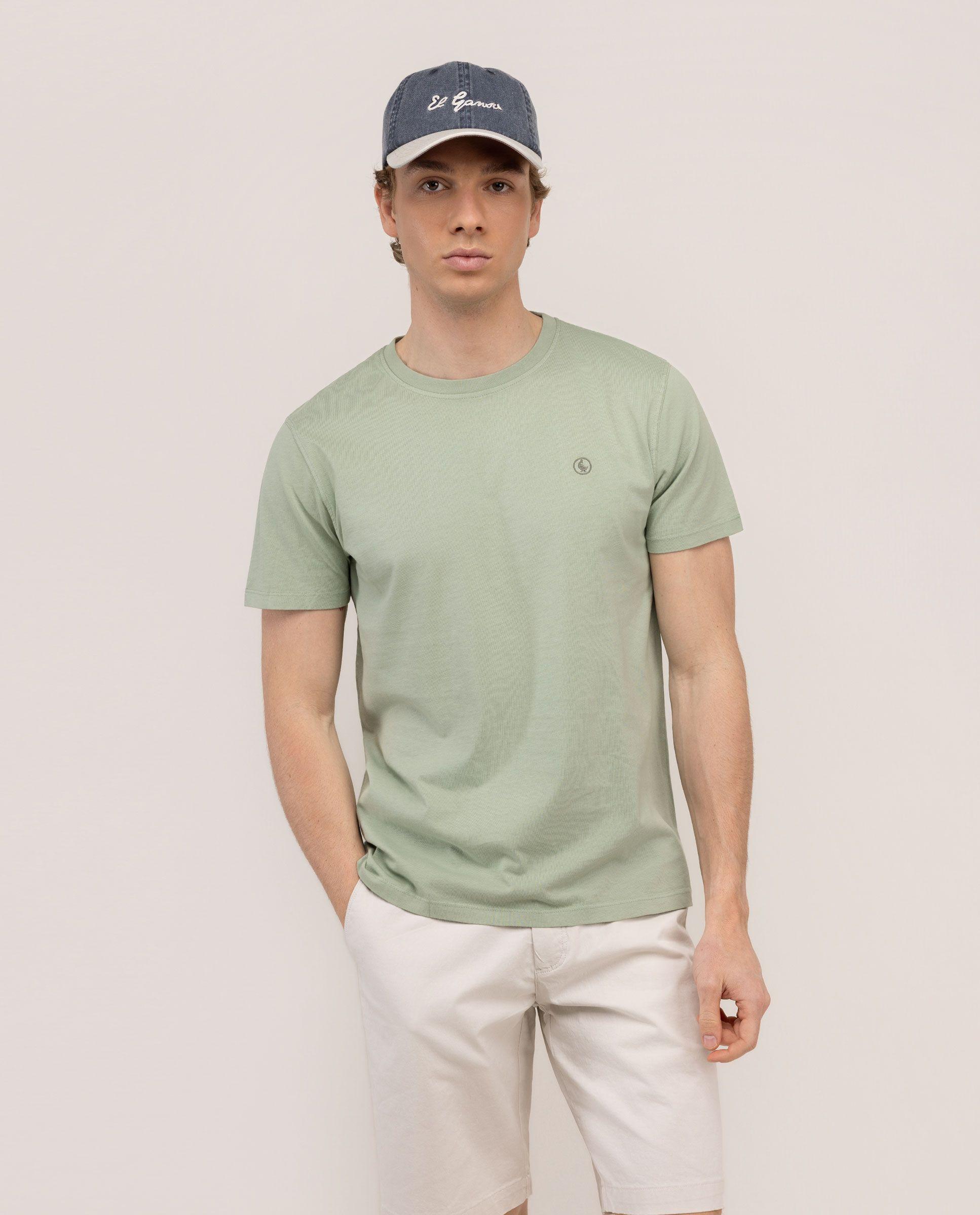 Camiseta Básica Garment Dyed Verde Claro HOMBRE PV 26-0