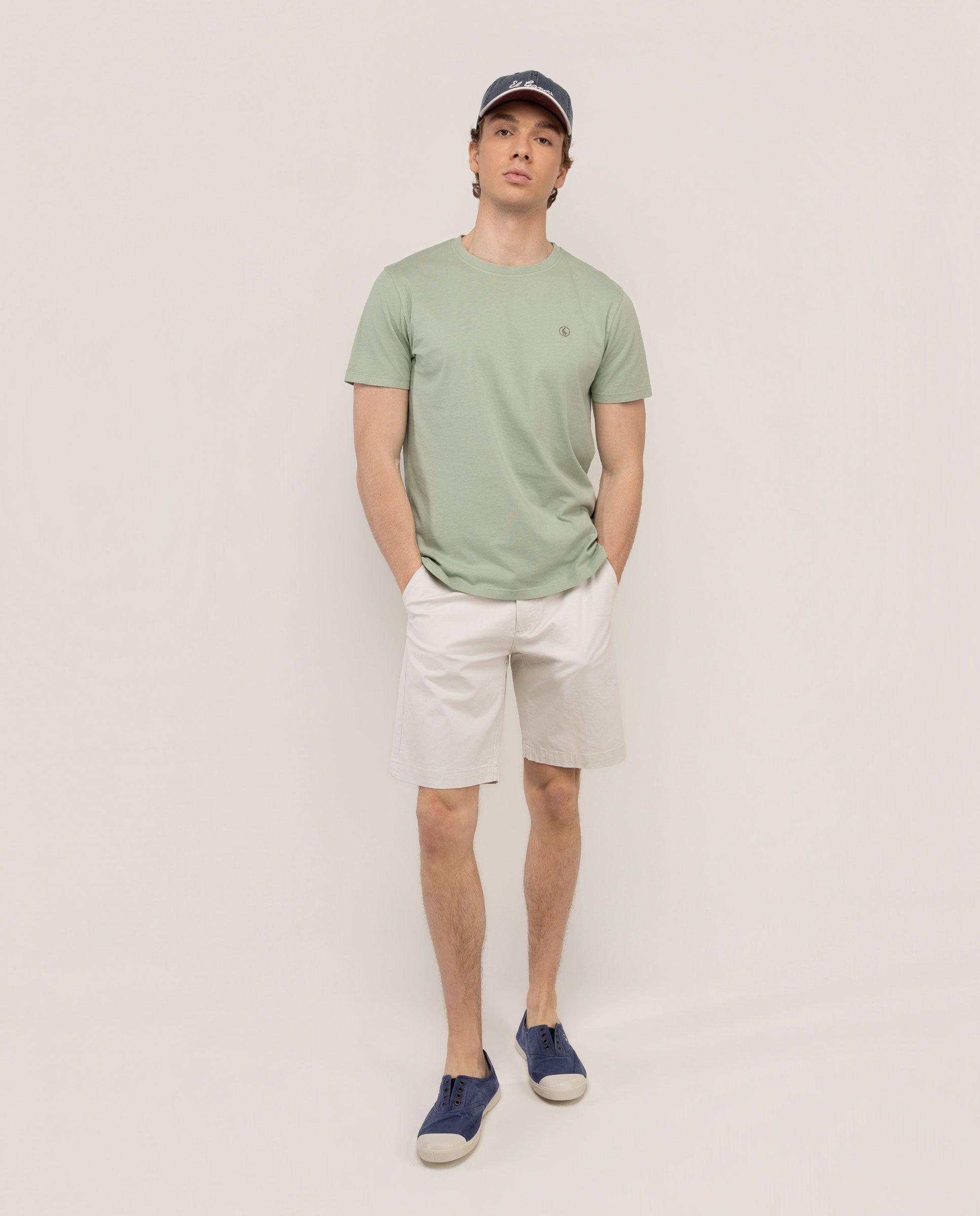 Camiseta Básica Garment Dyed Verde Claro HOMBRE PV 26-1