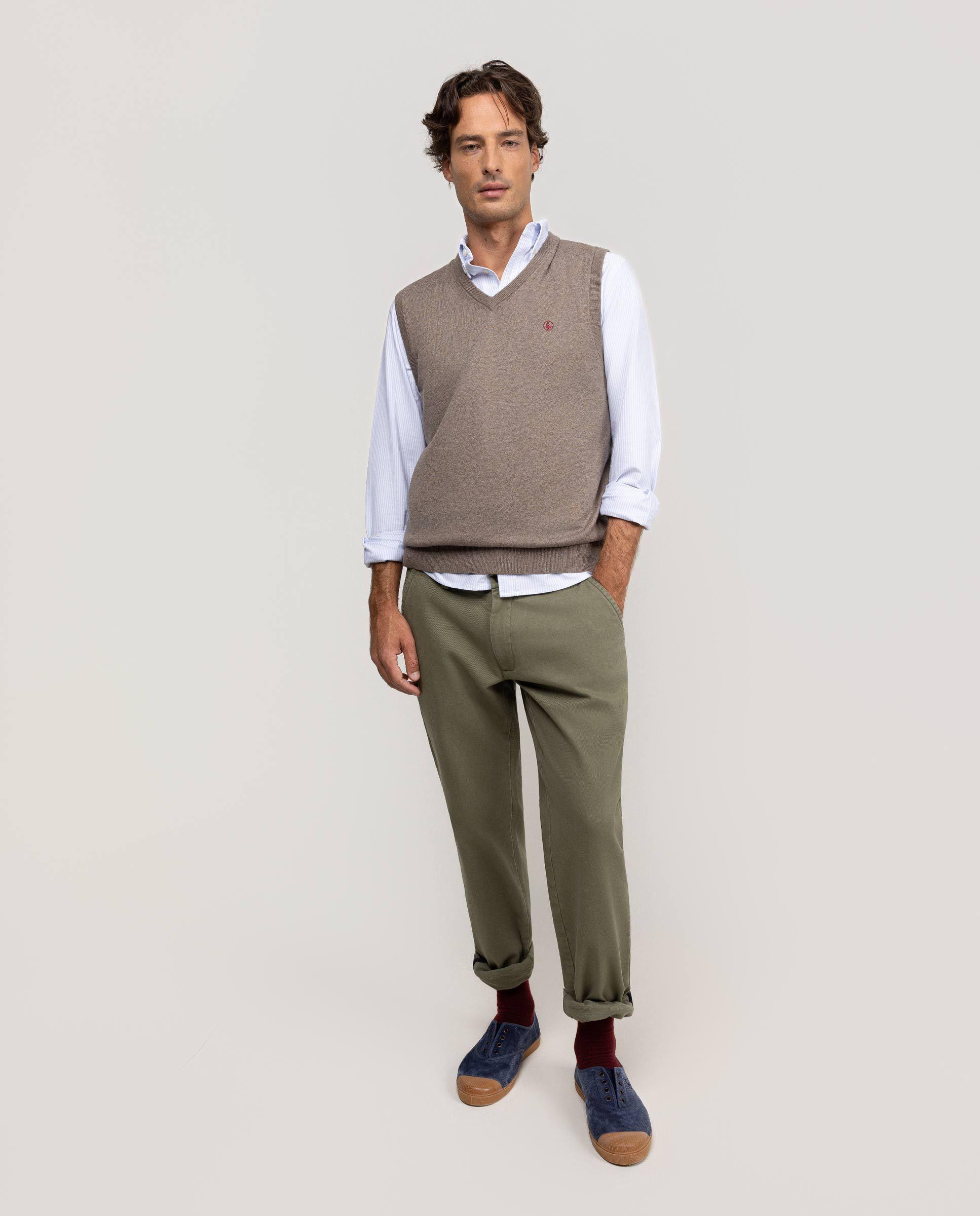 Pantalón Chino Invierno Verde Regular Fit HOMBRE OI 25-0