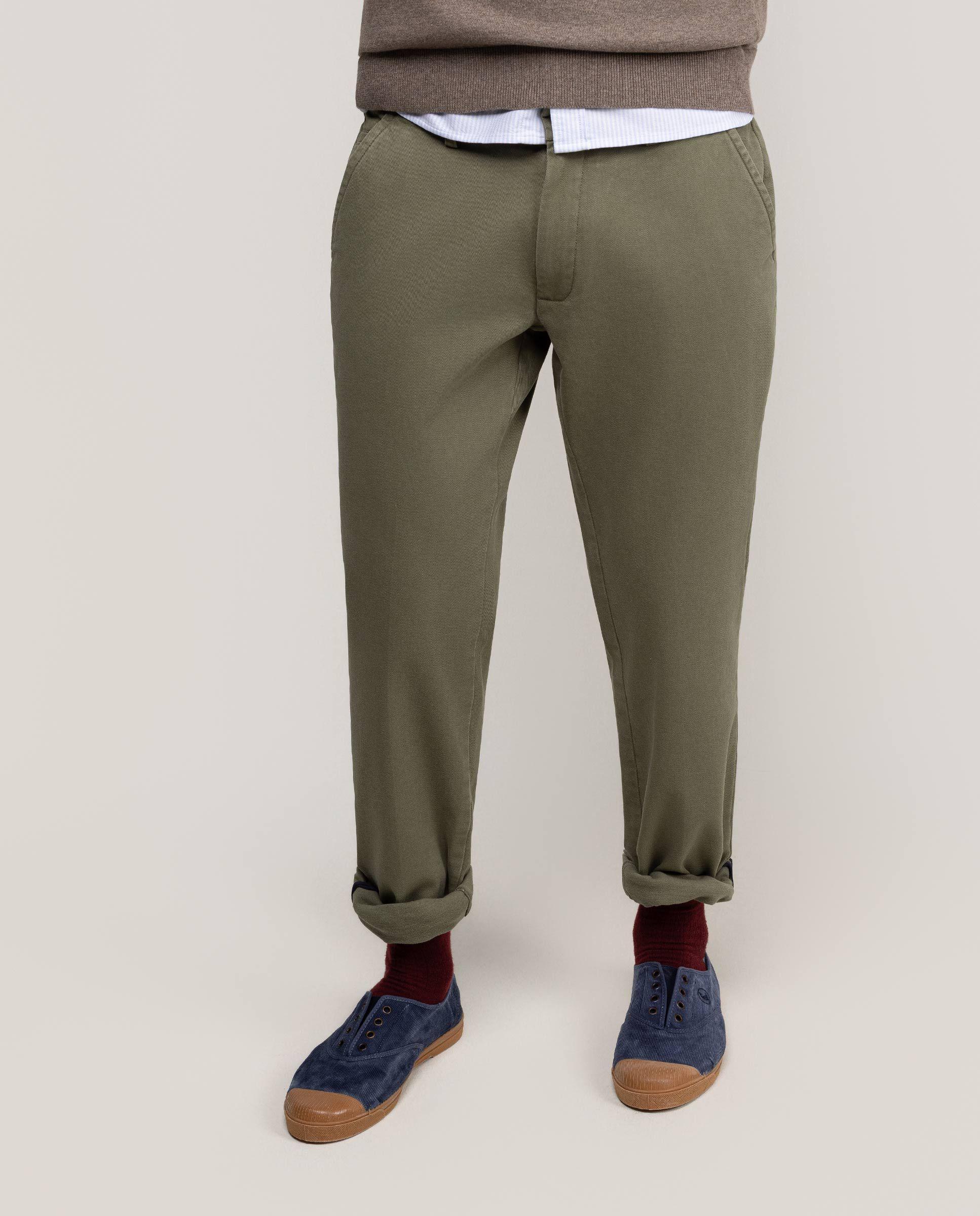 Pantalón Chino Invierno Verde Regular Fit HOMBRE OI 25-1
