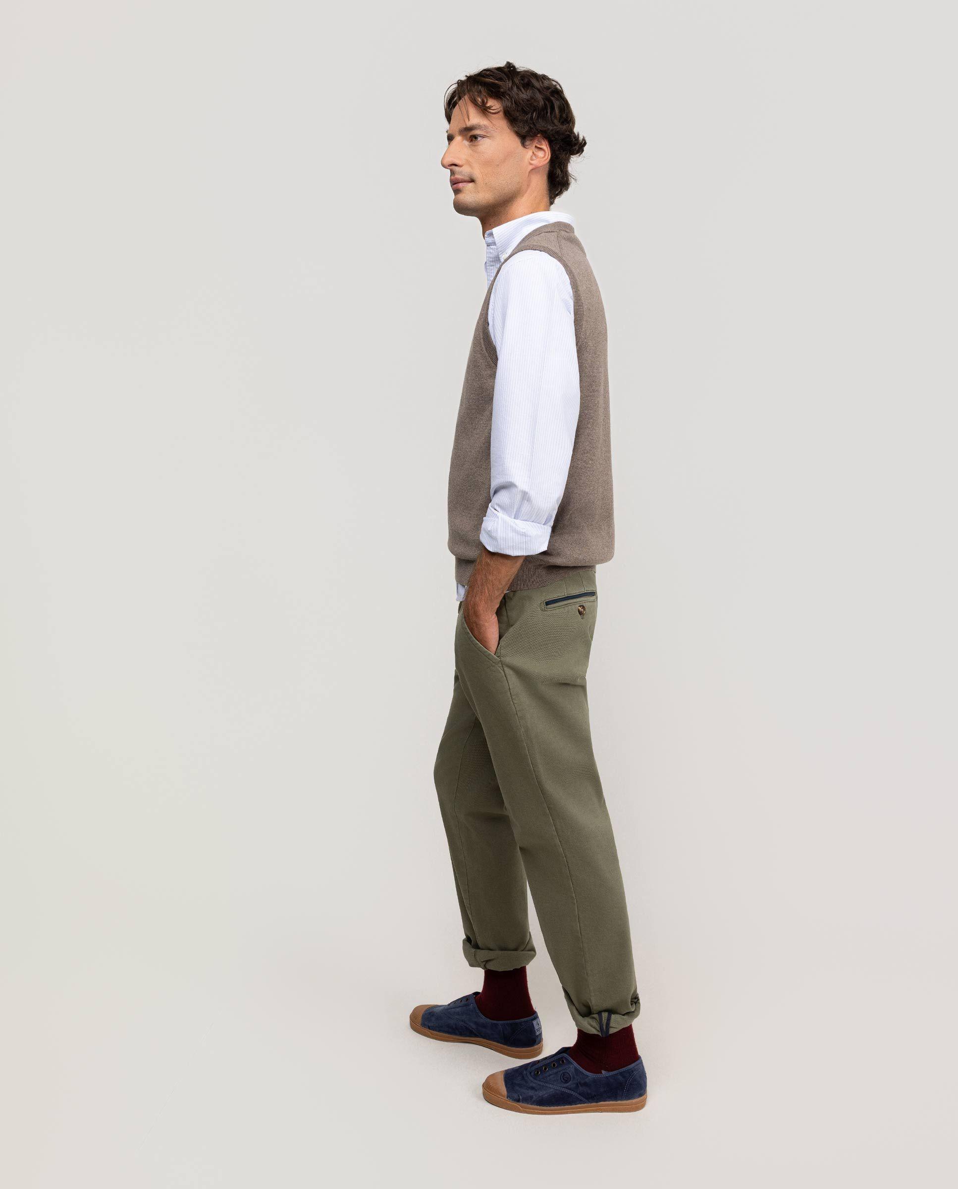 Pantalón Chino Invierno Verde Regular Fit HOMBRE OI 25-2