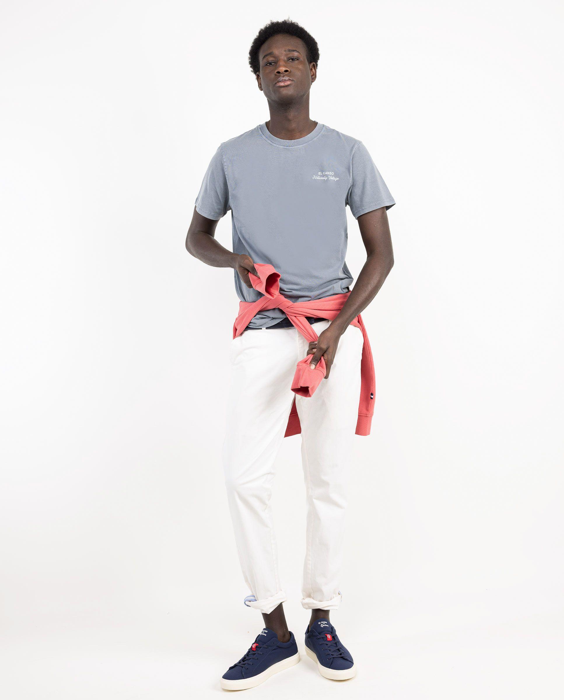 Camiseta Garment Dyed Tinte Natural Gris HOMBRE PV 25-2