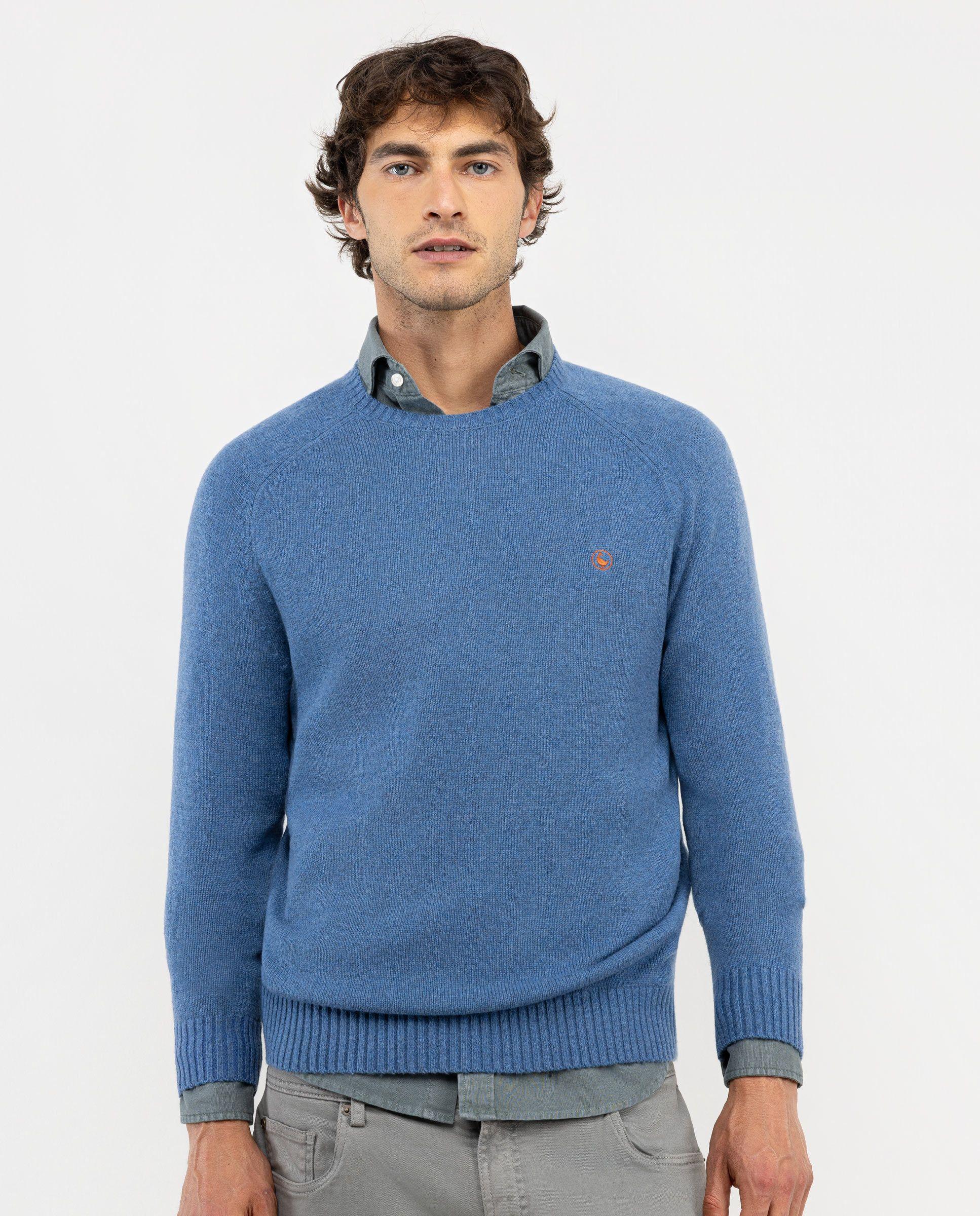 Jersey Merino Cuello Caja Azul HOMBRE OI 25-0