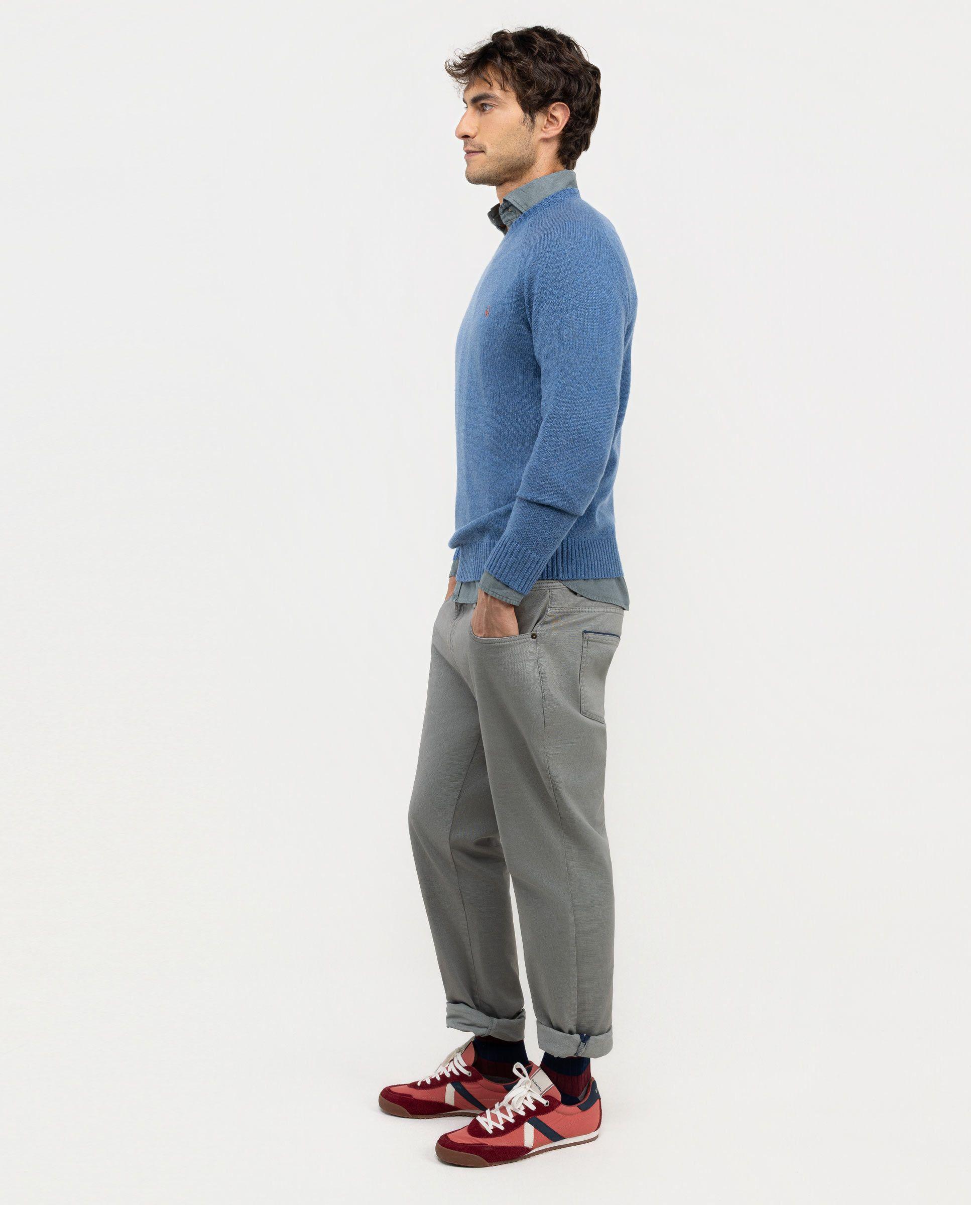 Jersey Merino Cuello Caja Azul HOMBRE OI 25-2