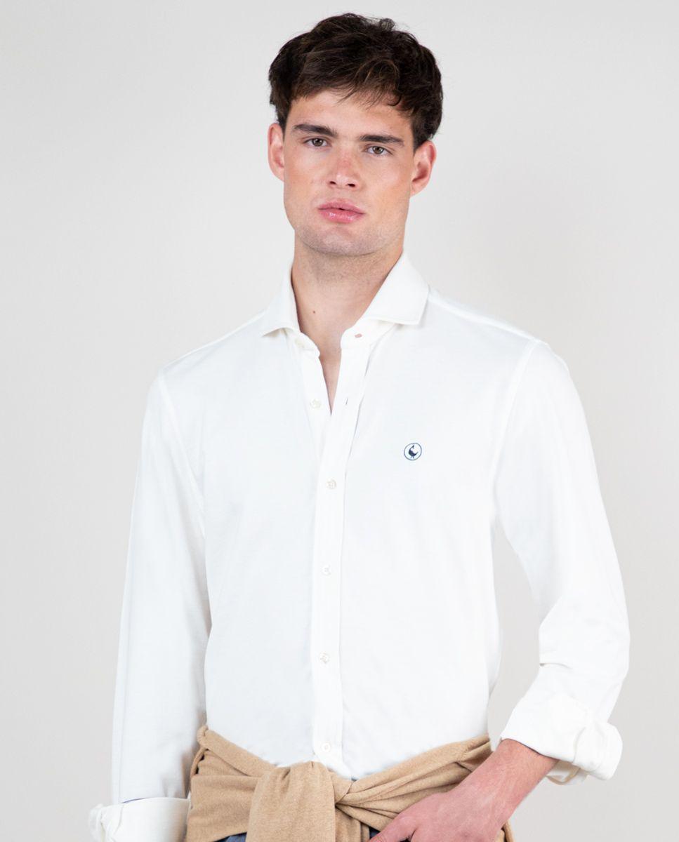 Camisa Punto Piqué Blanco-0